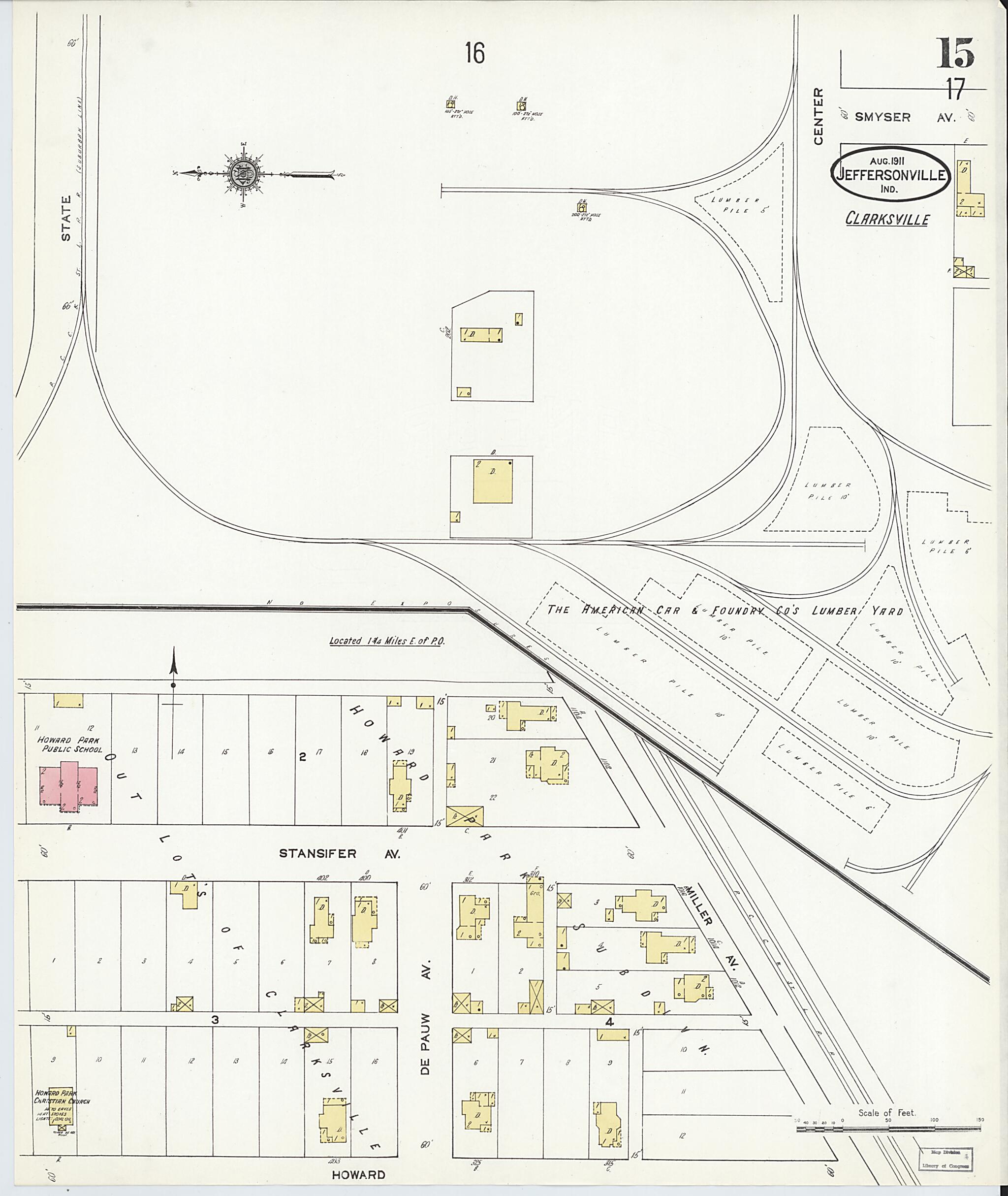 This old map of Port Fulton, Clark County, Indiana was created by Sanborn Map Company in 1911