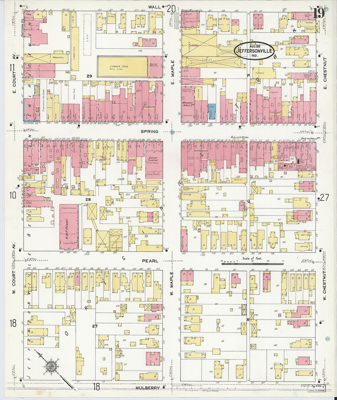 This old map of Port Fulton, Clark County, Indiana was created by Sanborn Map Company in 1911