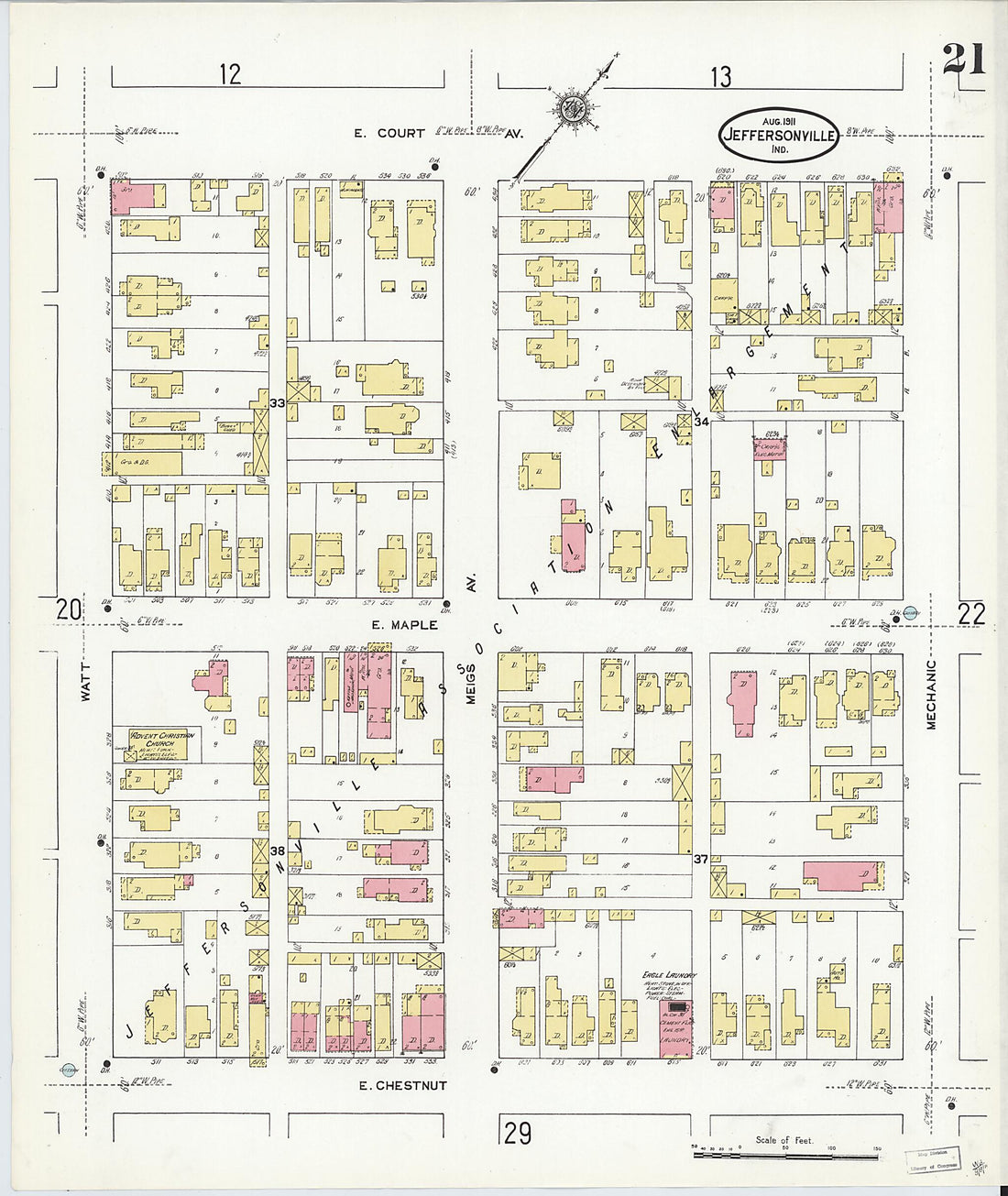 This old map of Port Fulton, Clark County, Indiana was created by Sanborn Map Company in 1911