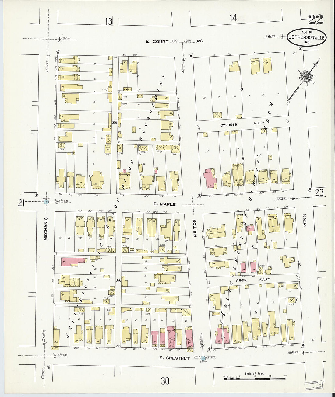 This old map of Port Fulton, Clark County, Indiana was created by Sanborn Map Company in 1911