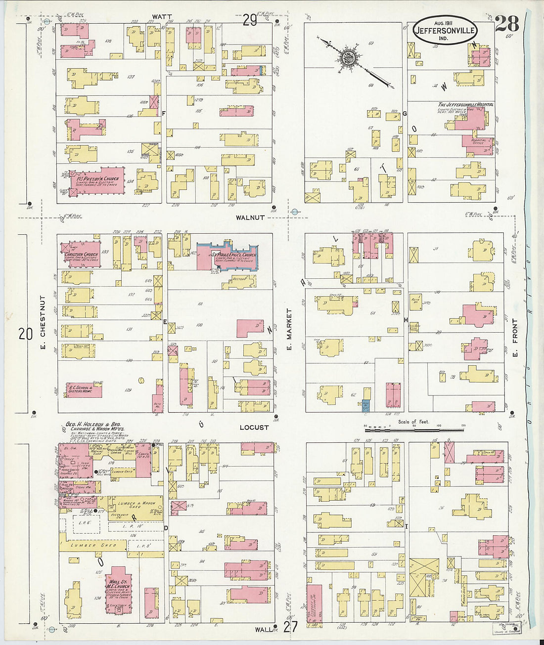 This old map of Port Fulton, Clark County, Indiana was created by Sanborn Map Company in 1911
