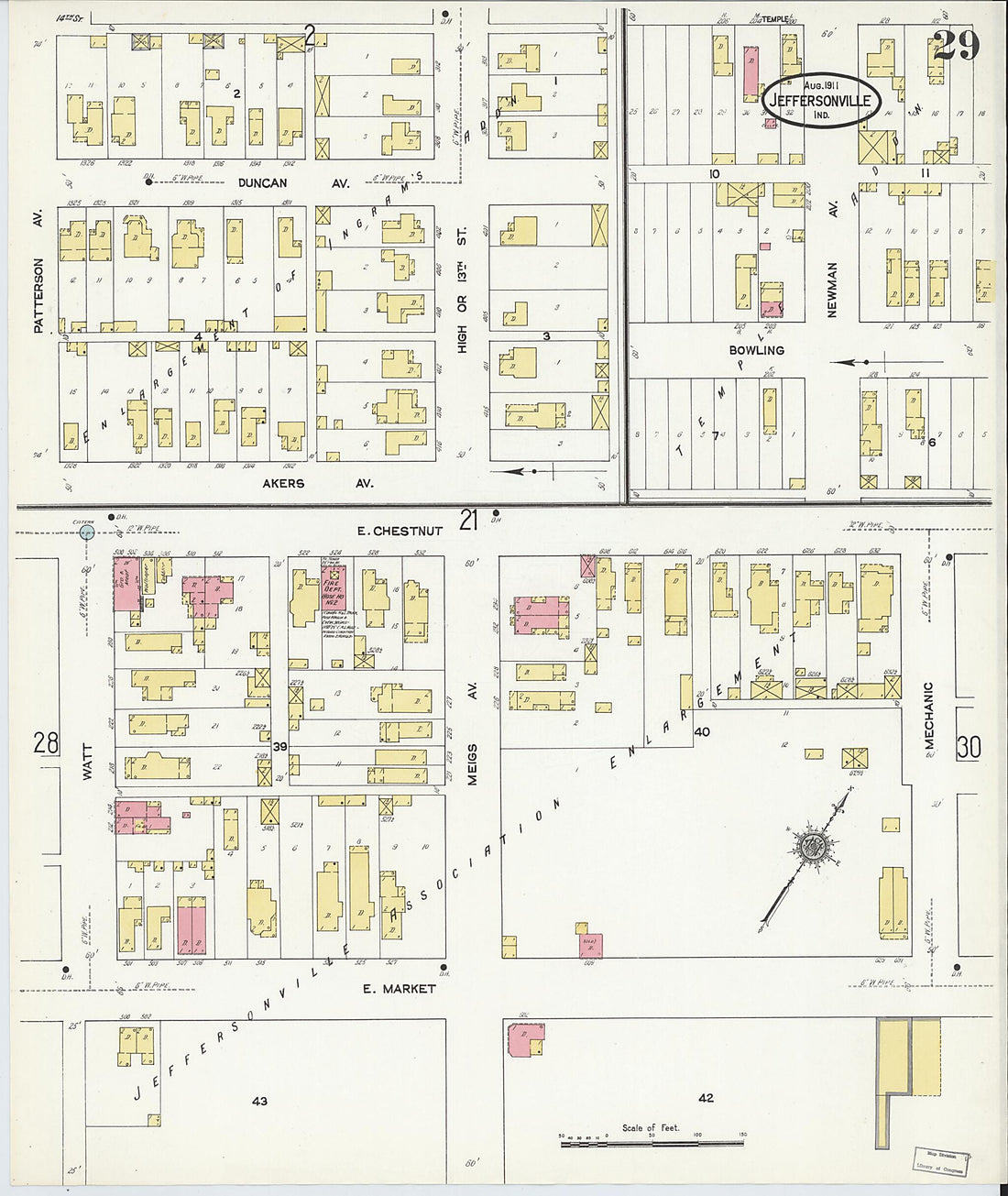This old map of Port Fulton, Clark County, Indiana was created by Sanborn Map Company in 1911