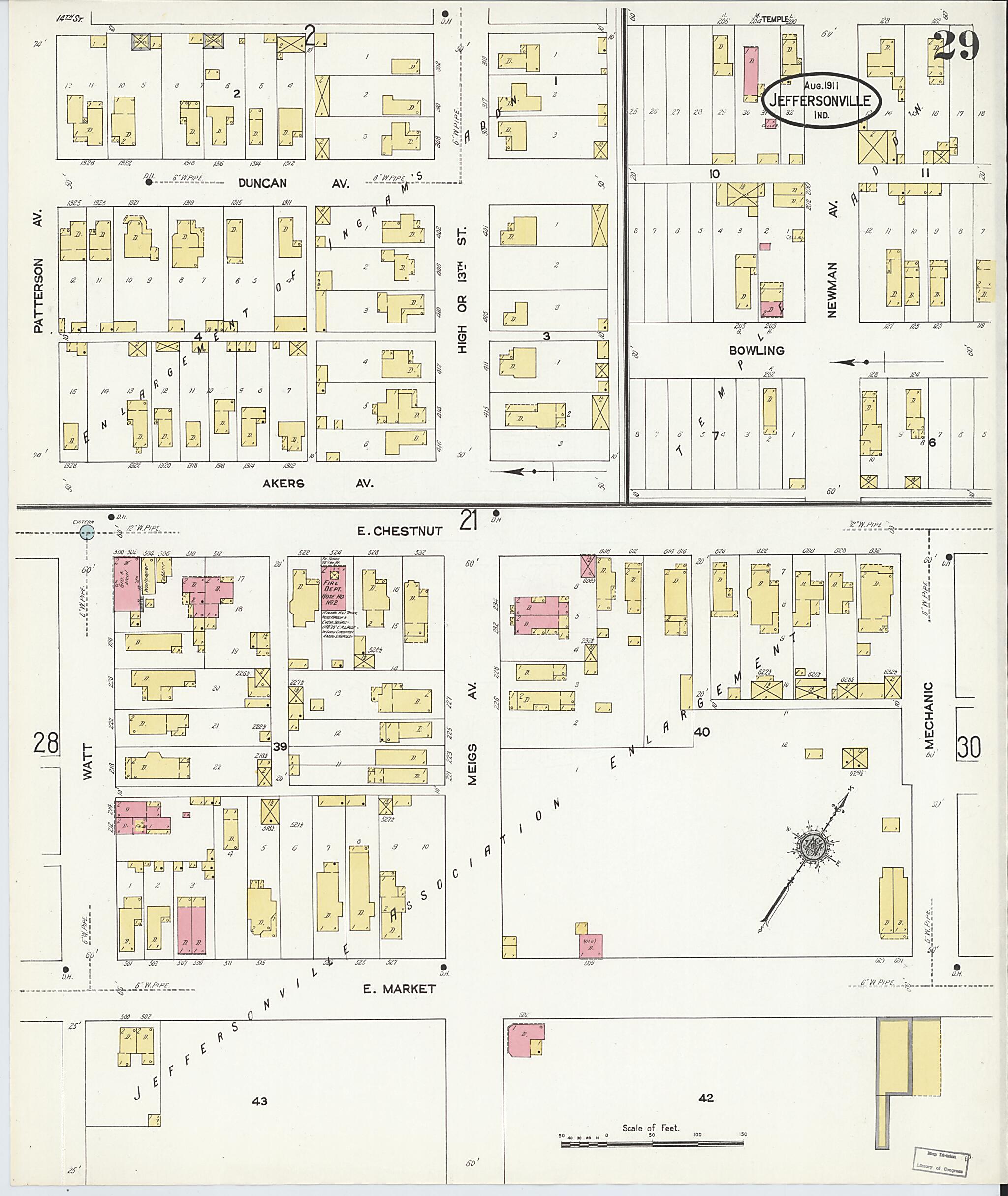 This old map of Port Fulton, Clark County, Indiana was created by Sanborn Map Company in 1911