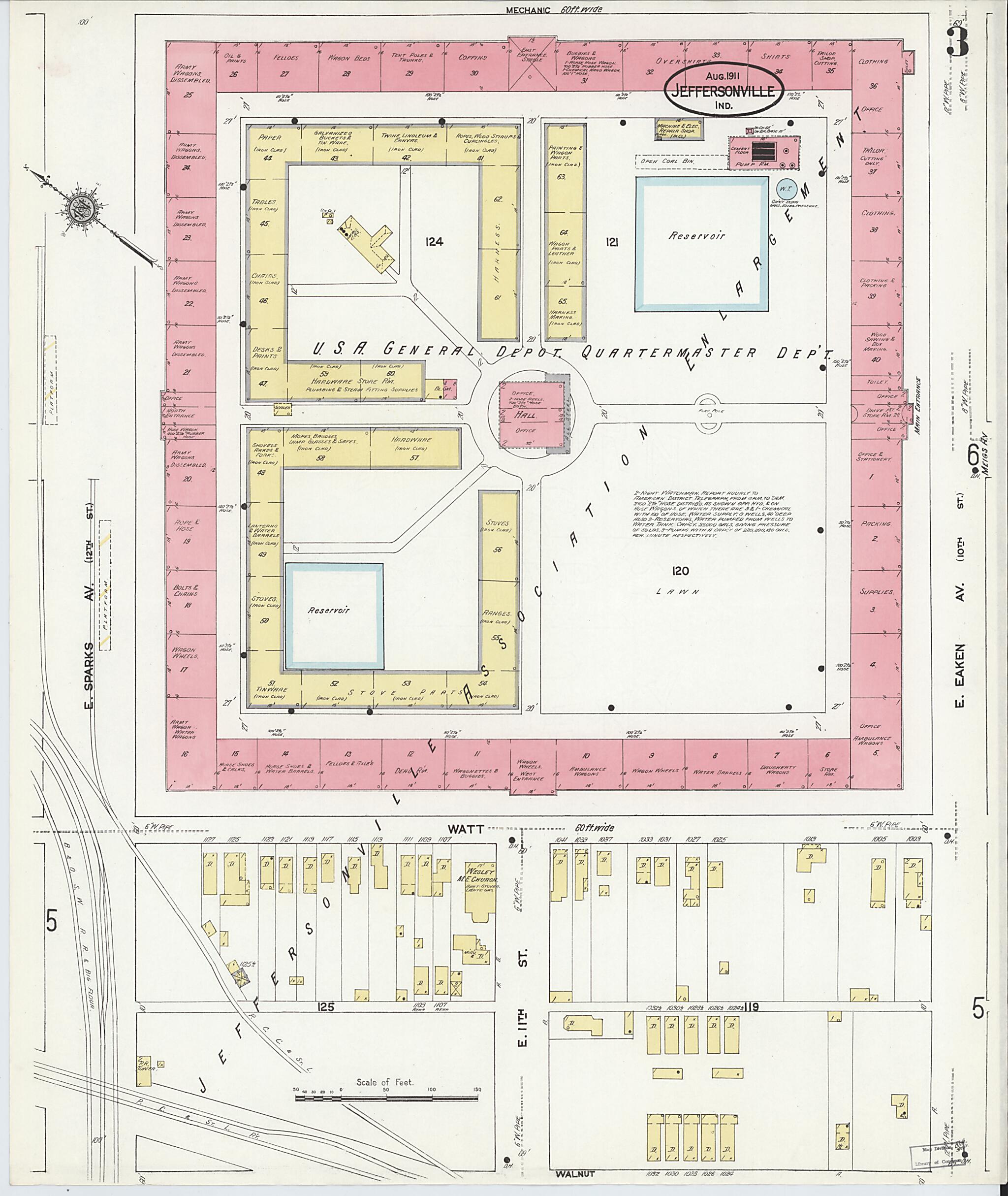 This old map of Port Fulton, Clark County, Indiana was created by Sanborn Map Company in 1911