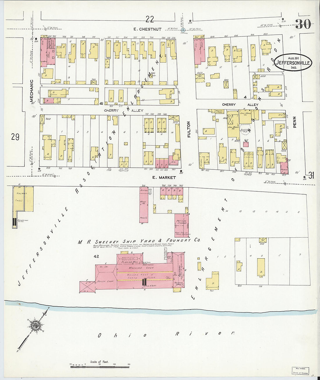 This old map of Port Fulton, Clark County, Indiana was created by Sanborn Map Company in 1911
