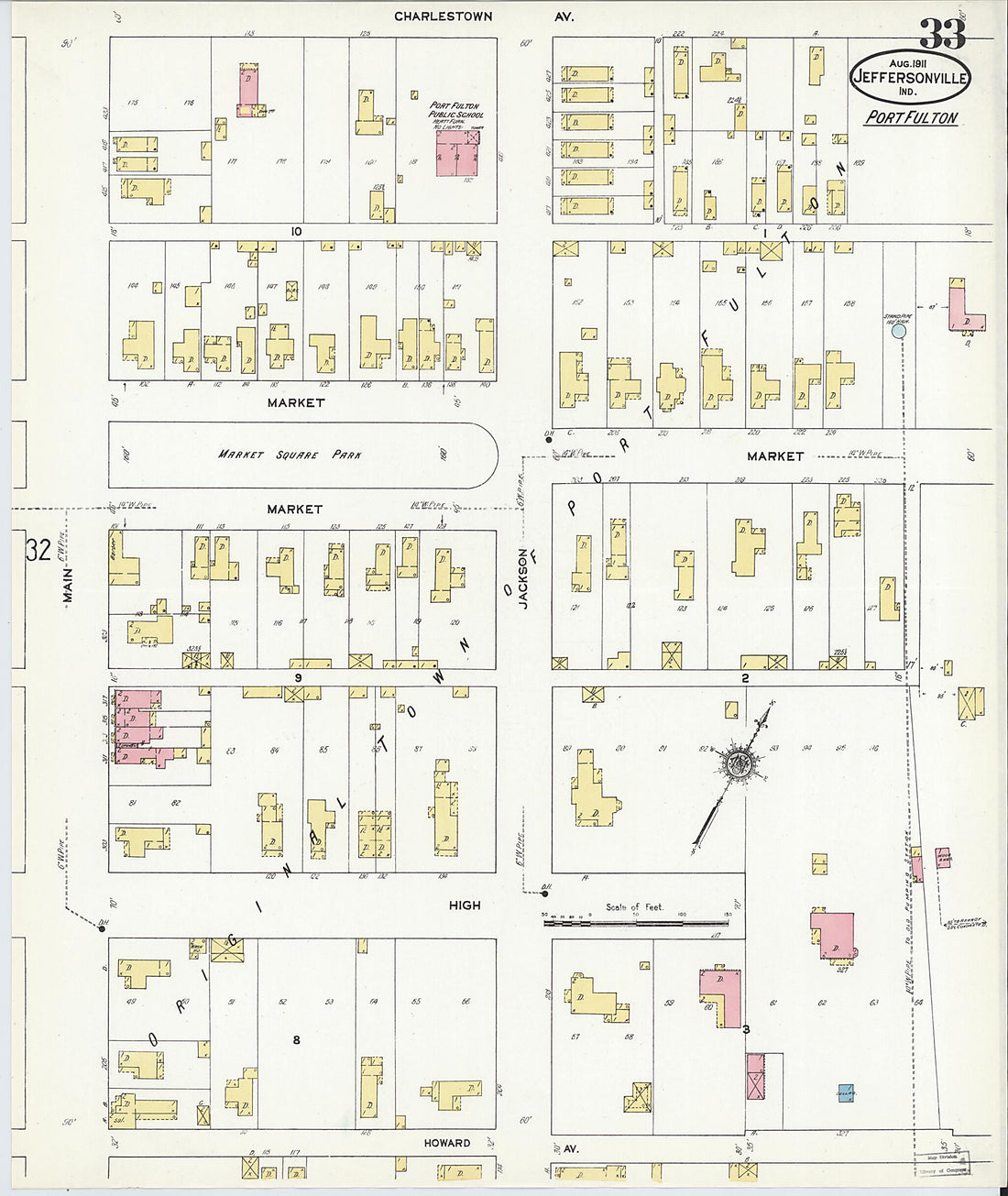 This old map of Port Fulton, Clark County, Indiana was created by Sanborn Map Company in 1911