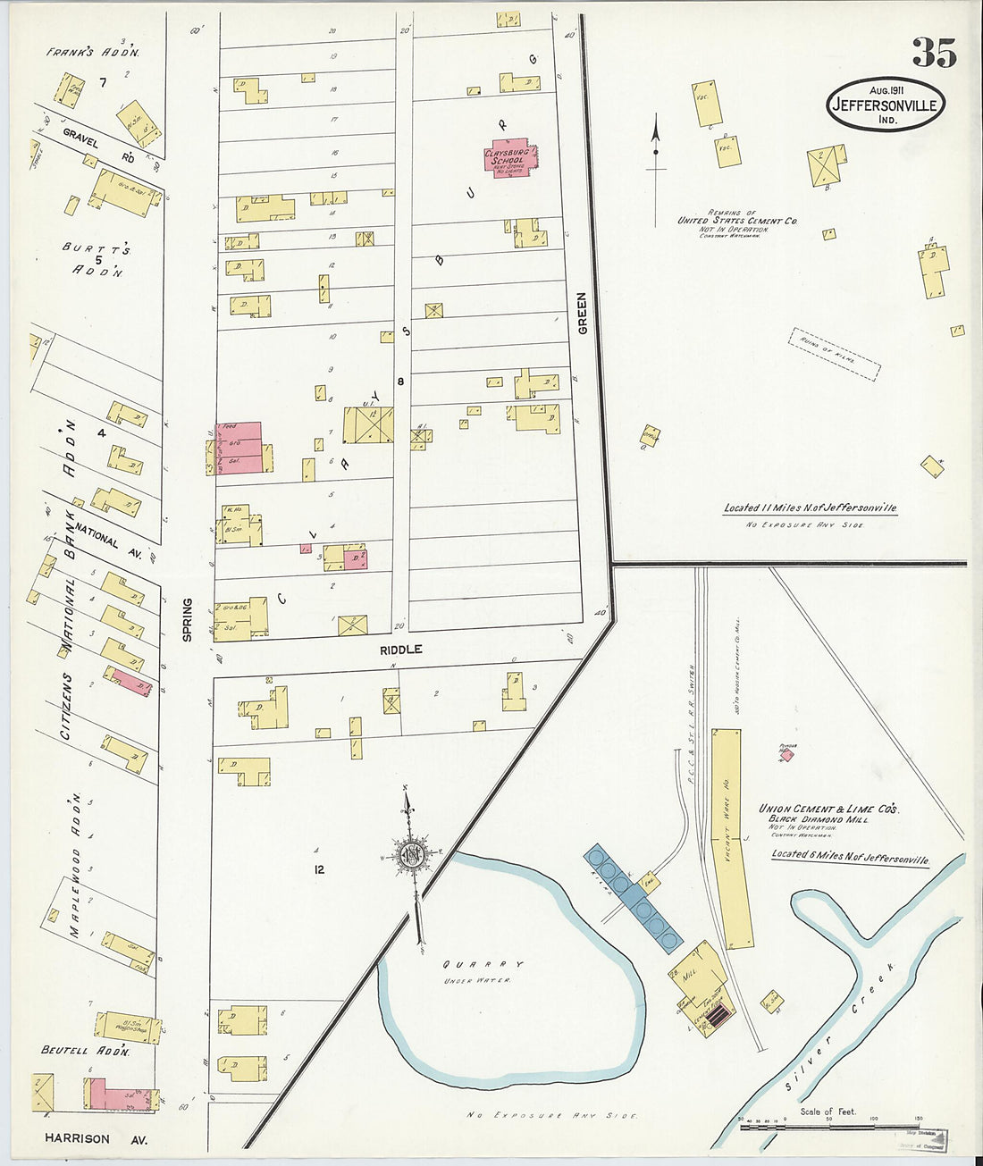 This old map of Port Fulton, Clark County, Indiana was created by Sanborn Map Company in 1911