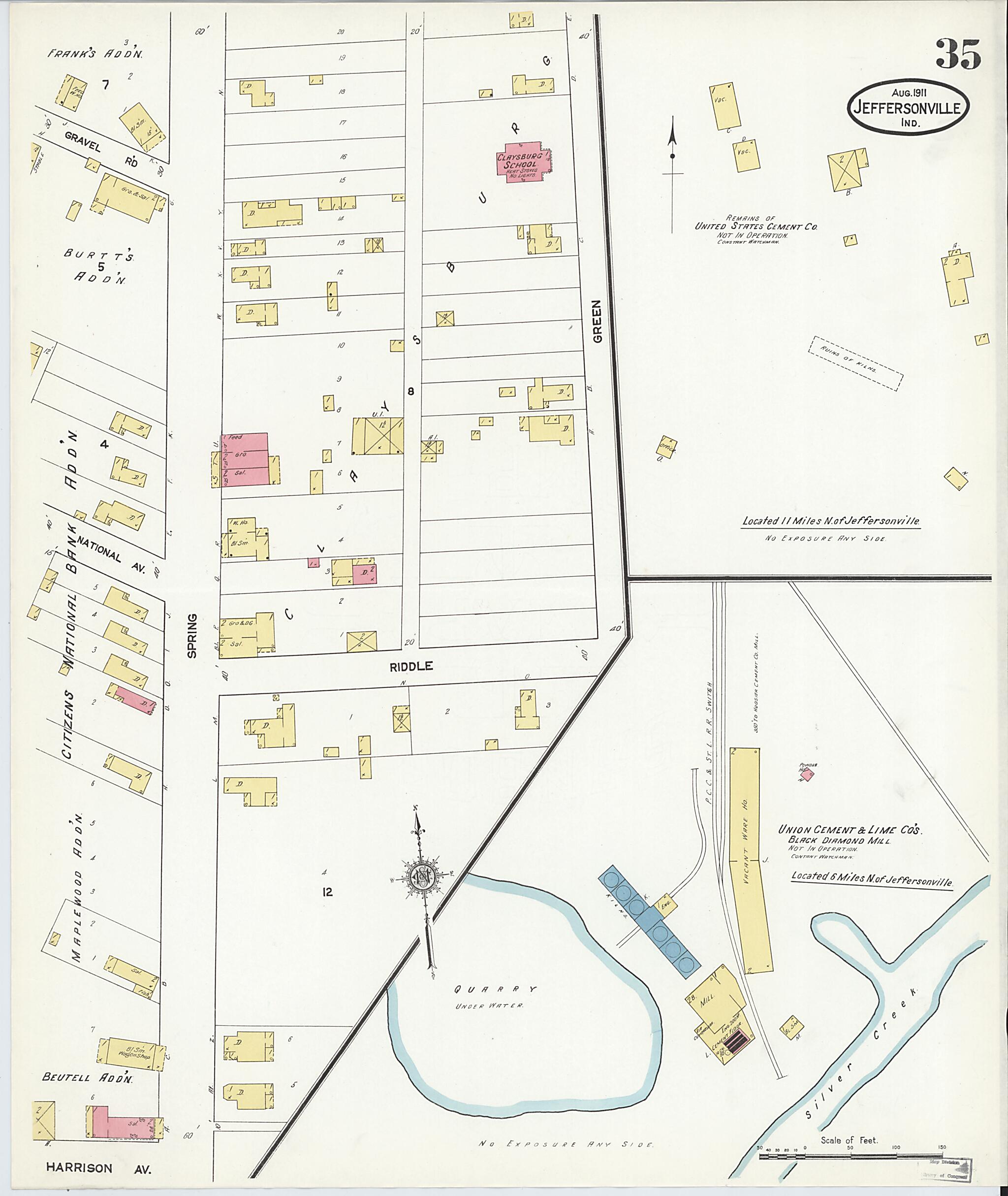 This old map of Port Fulton, Clark County, Indiana was created by Sanborn Map Company in 1911