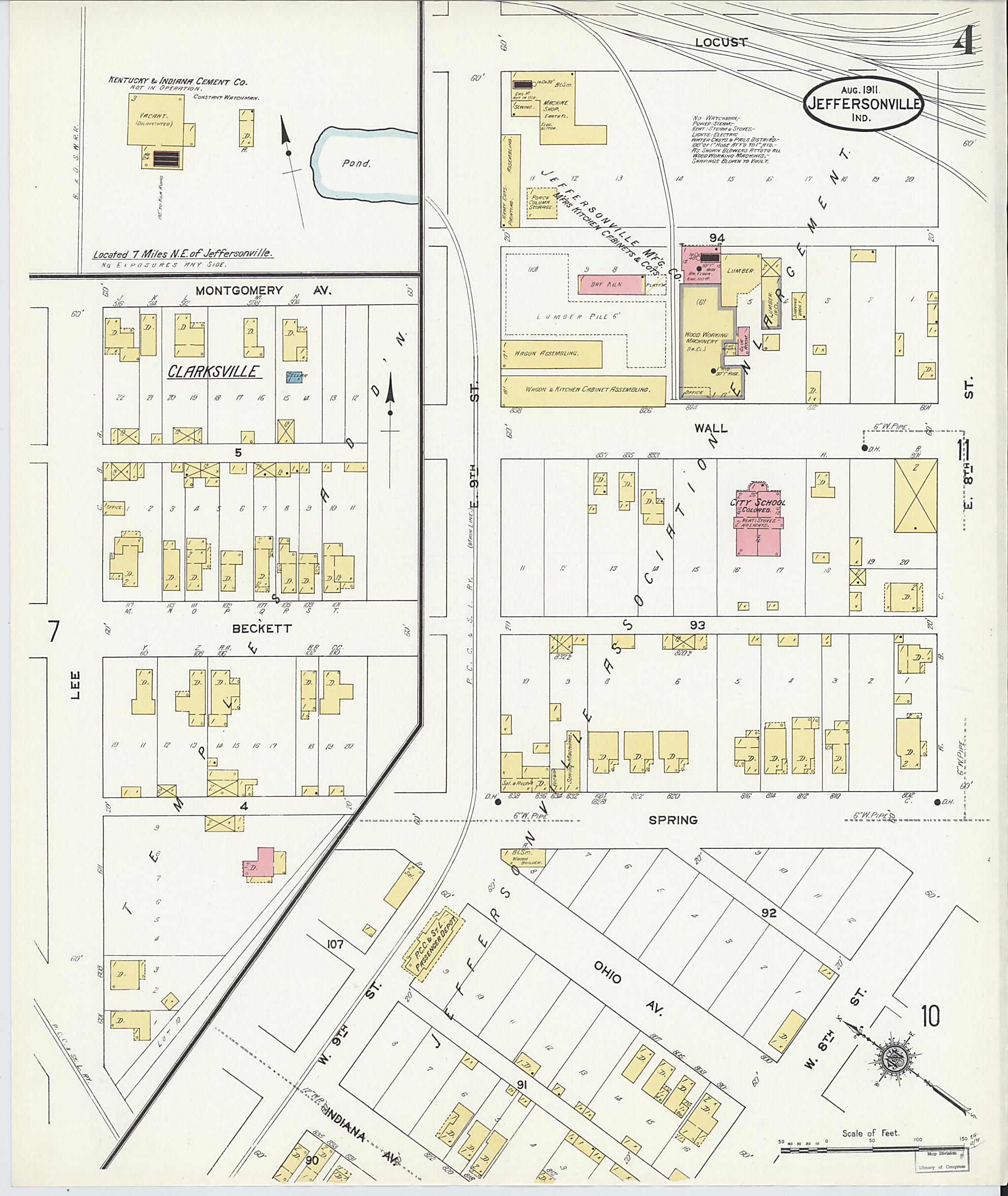 This old map of Port Fulton, Clark County, Indiana was created by Sanborn Map Company in 1911