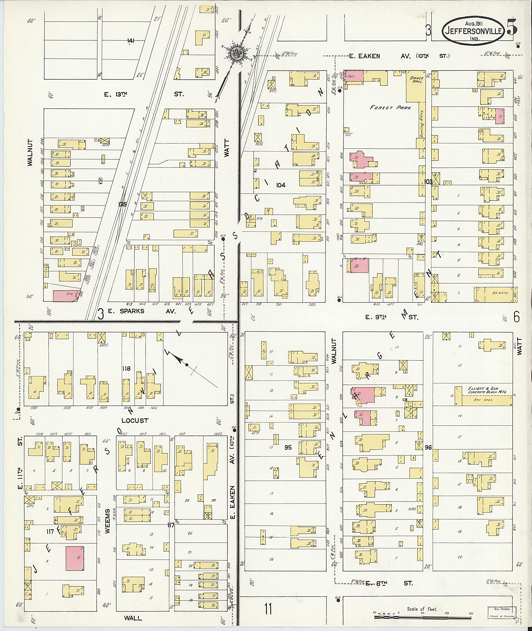 This old map of Port Fulton, Clark County, Indiana was created by Sanborn Map Company in 1911