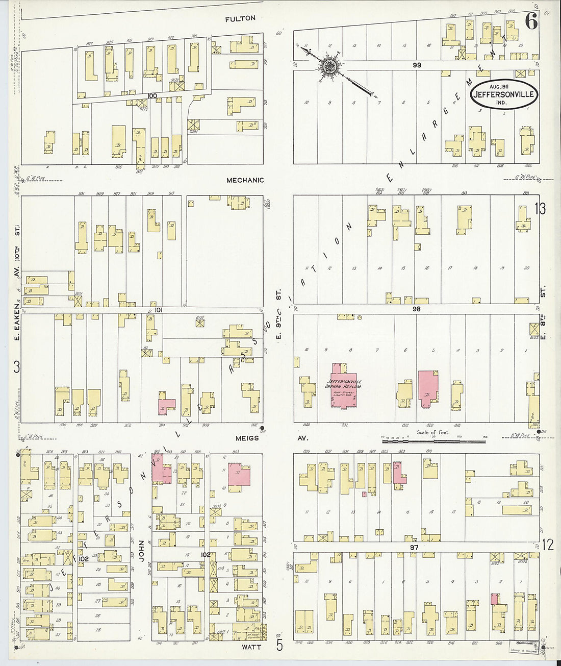 This old map of Port Fulton, Clark County, Indiana was created by Sanborn Map Company in 1911