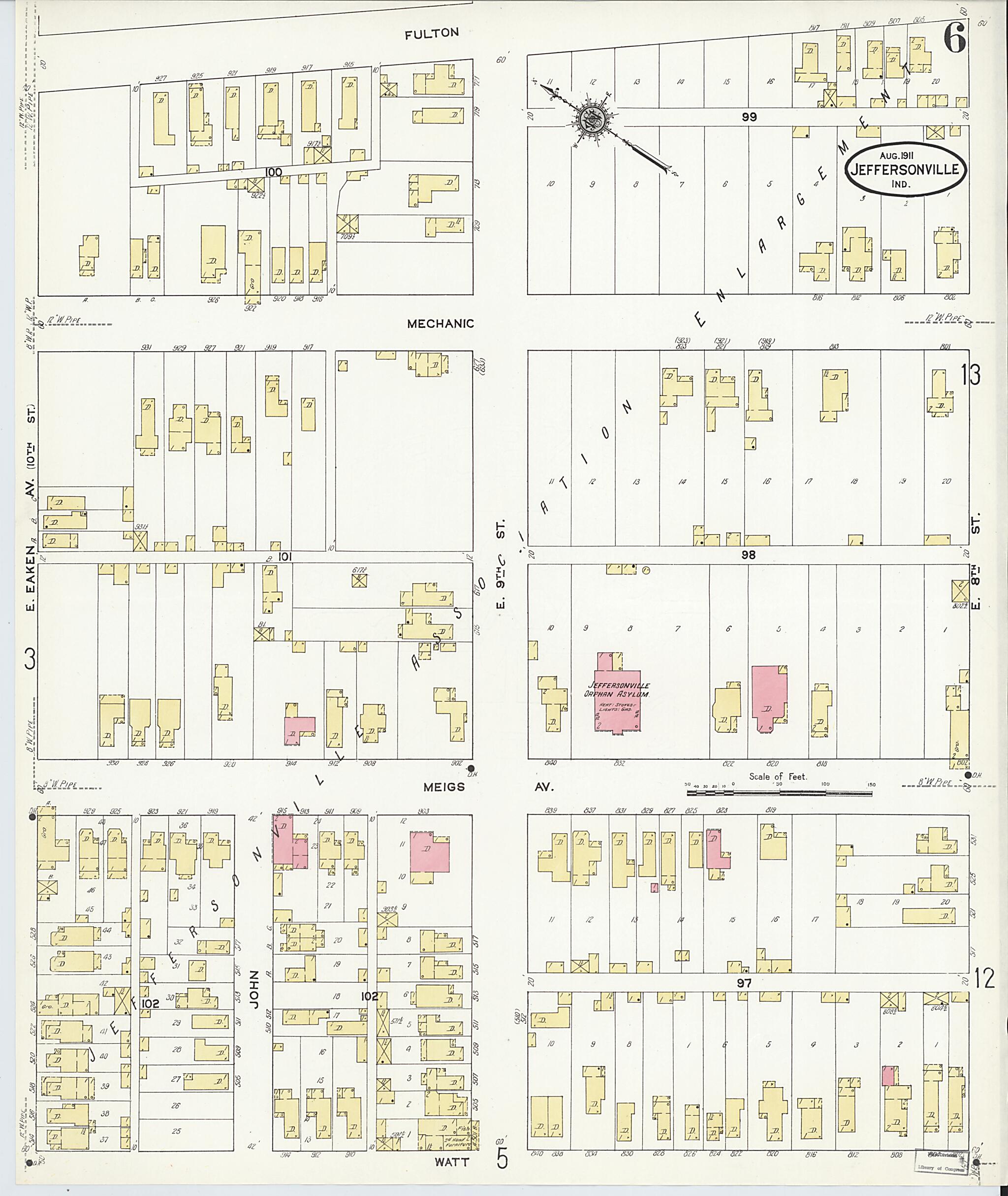 This old map of Port Fulton, Clark County, Indiana was created by Sanborn Map Company in 1911
