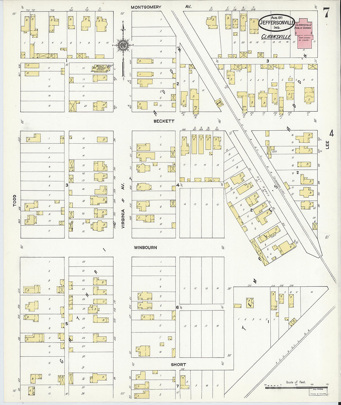 This old map of Port Fulton, Clark County, Indiana was created by Sanborn Map Company in 1911
