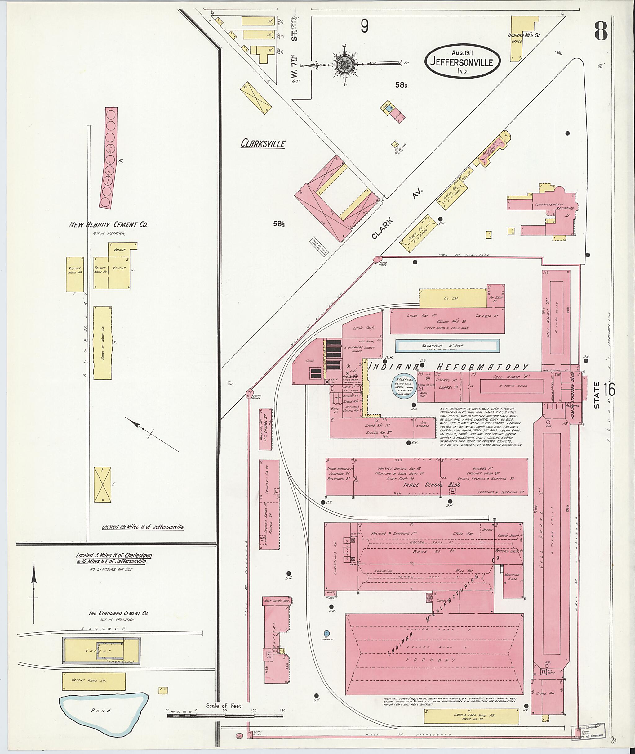 This old map of Port Fulton, Clark County, Indiana was created by Sanborn Map Company in 1911