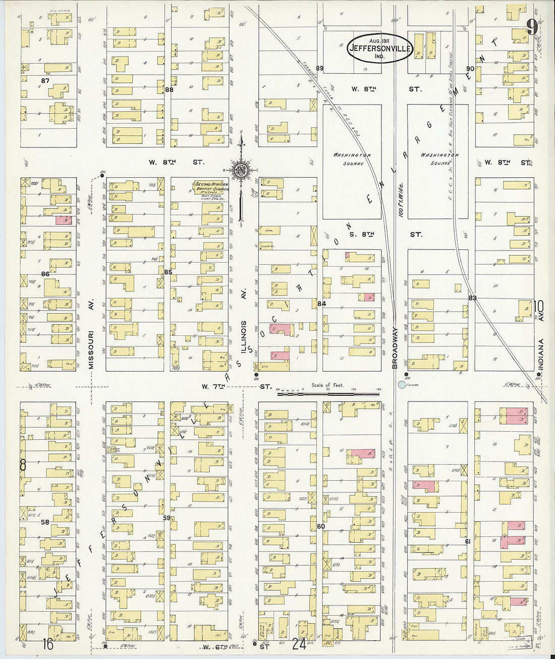 This old map of Port Fulton, Clark County, Indiana was created by Sanborn Map Company in 1911