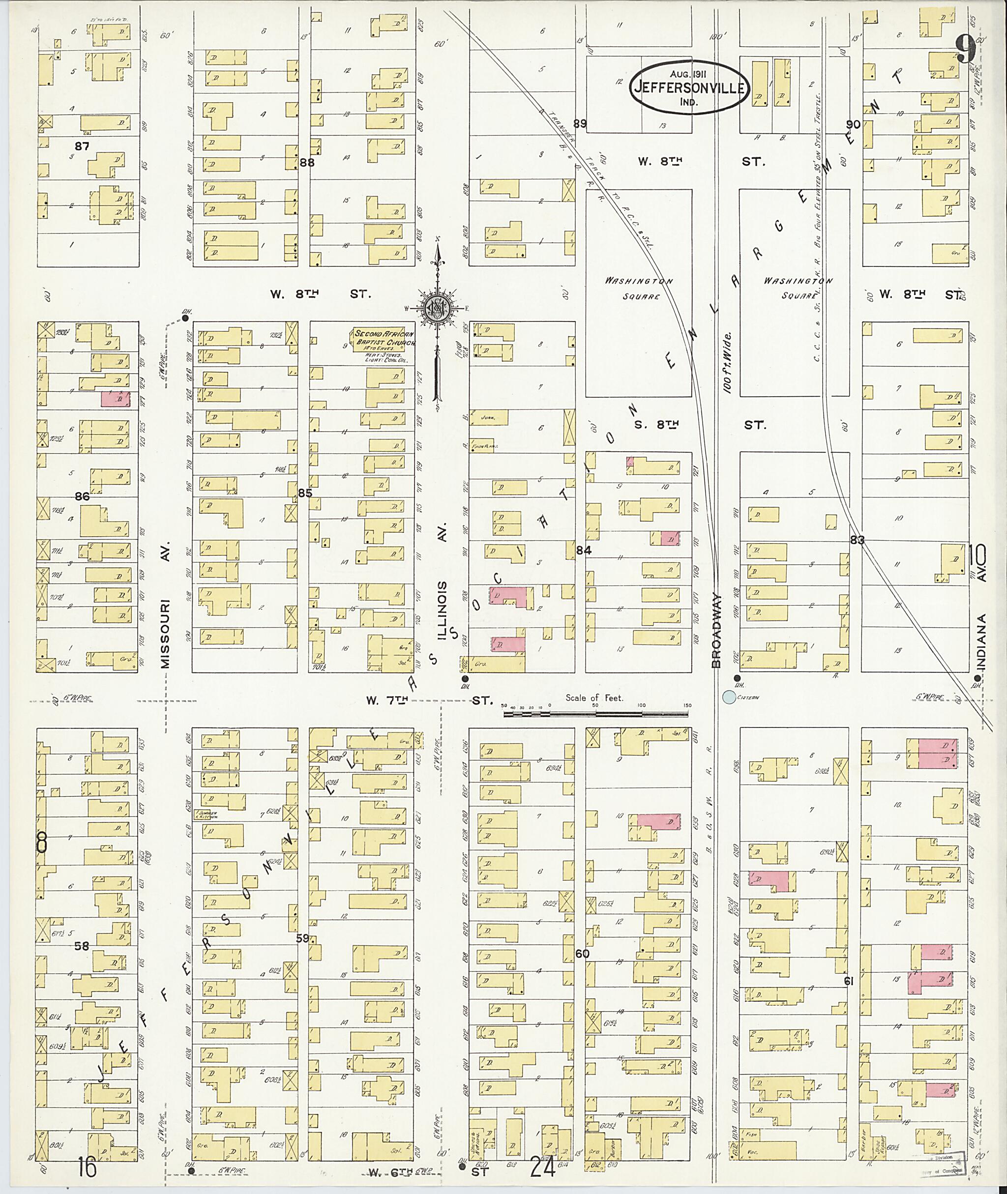 This old map of Port Fulton, Clark County, Indiana was created by Sanborn Map Company in 1911