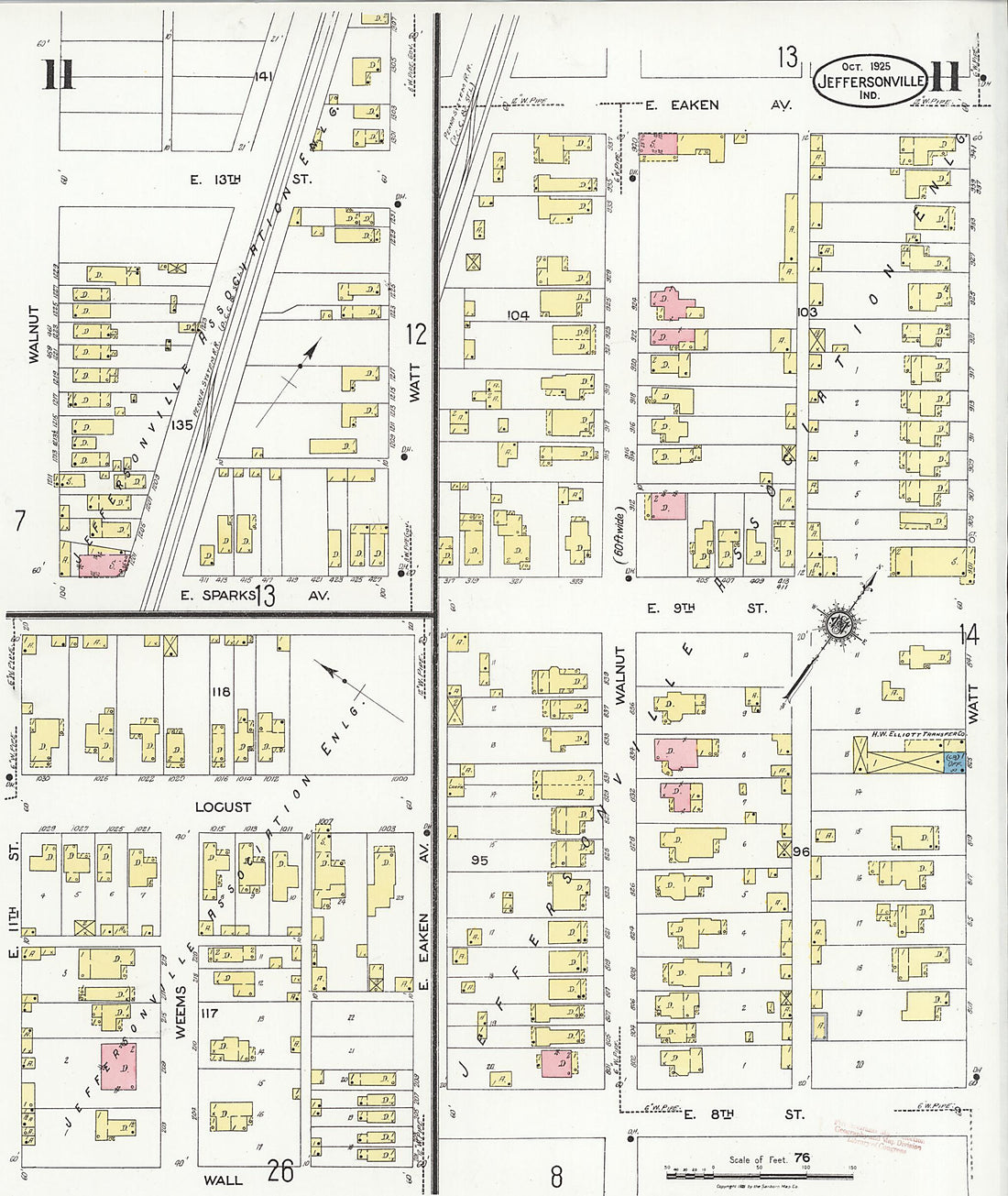 This old map of Speeds, Clark County, Indiana was created by Sanborn Map Company in 1925