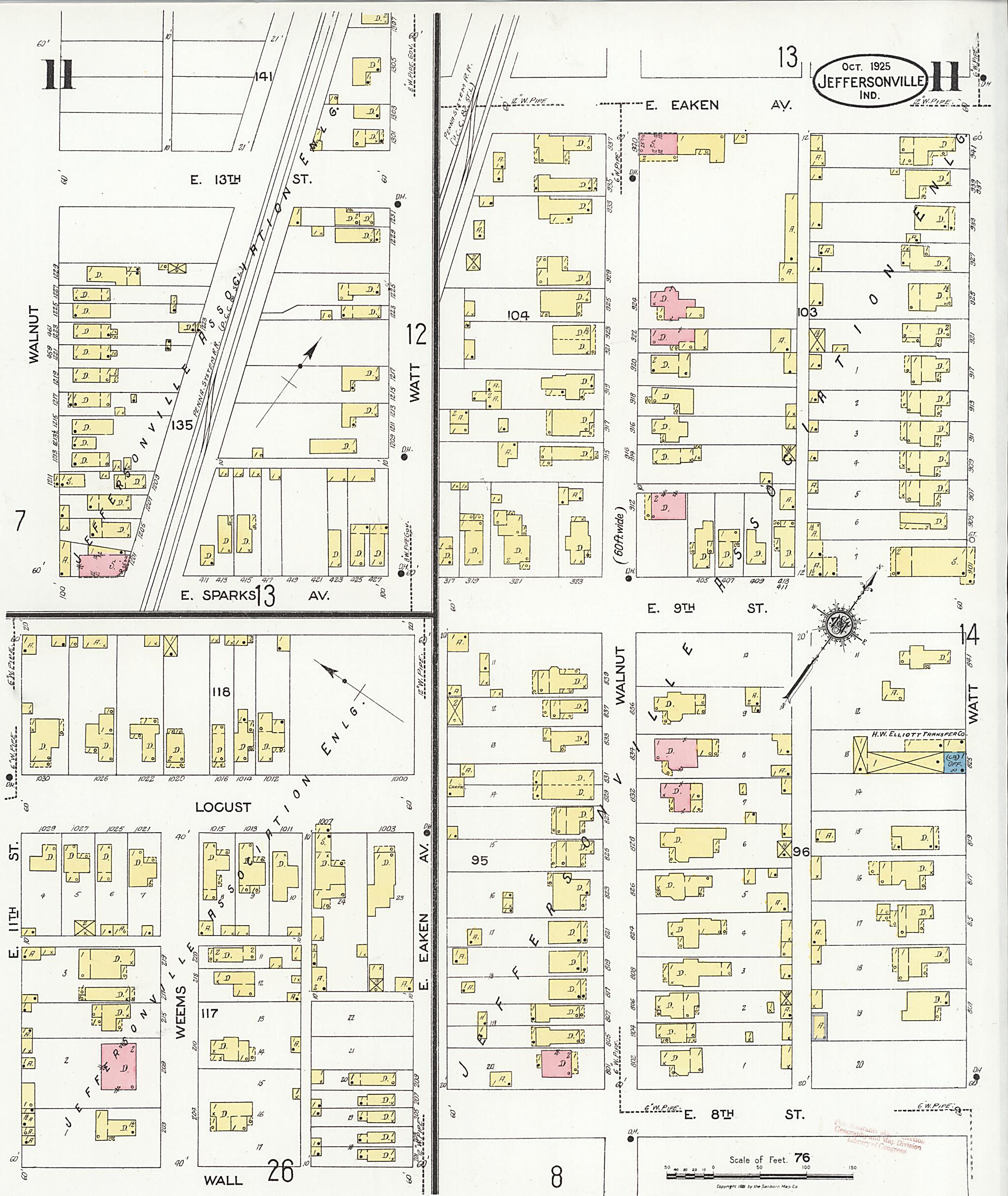 This old map of Speeds, Clark County, Indiana was created by Sanborn Map Company in 1925