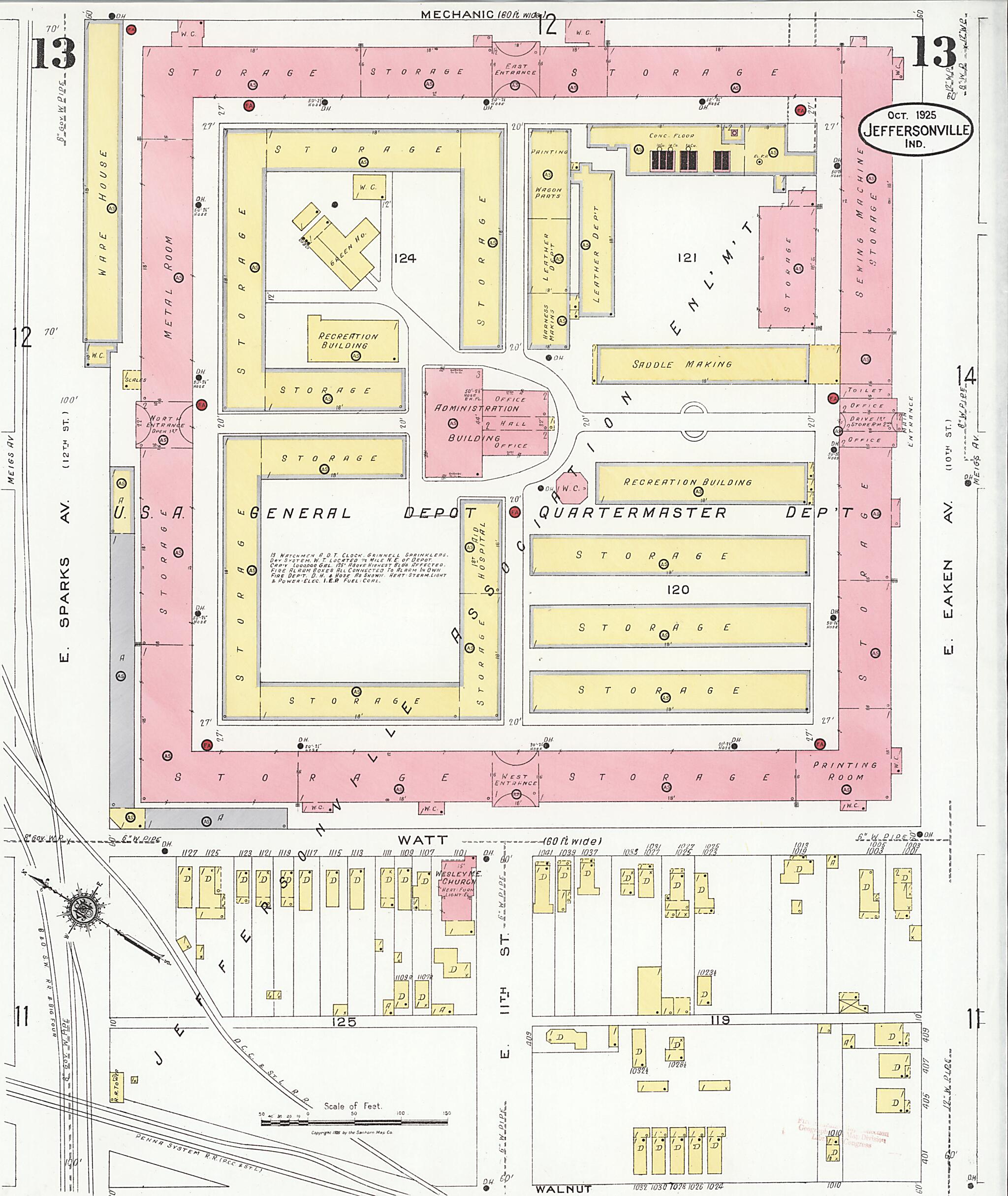 This old map of Speeds, Clark County, Indiana was created by Sanborn Map Company in 1925