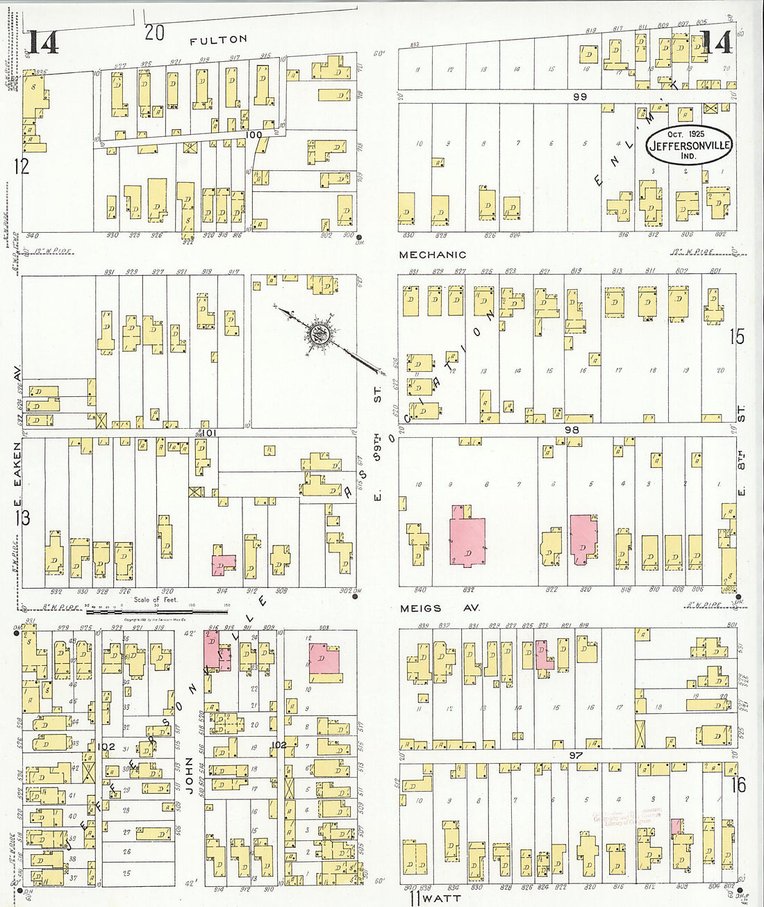 This old map of Speeds, Clark County, Indiana was created by Sanborn Map Company in 1925