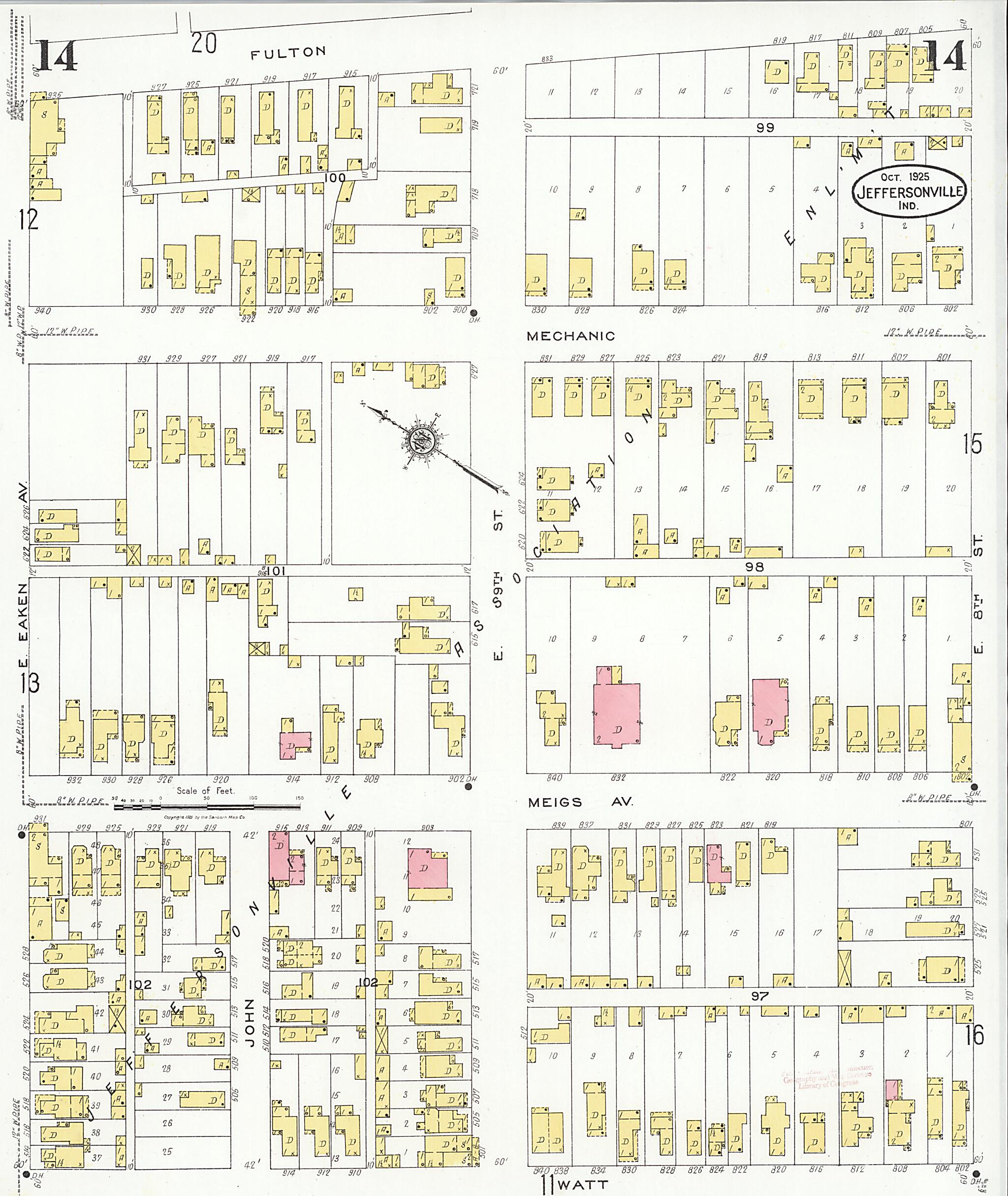 This old map of Speeds, Clark County, Indiana was created by Sanborn Map Company in 1925