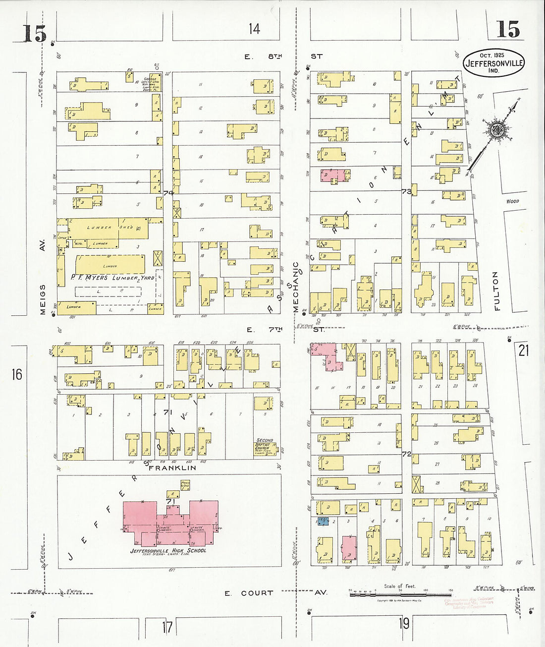 This old map of Speeds, Clark County, Indiana was created by Sanborn Map Company in 1925
