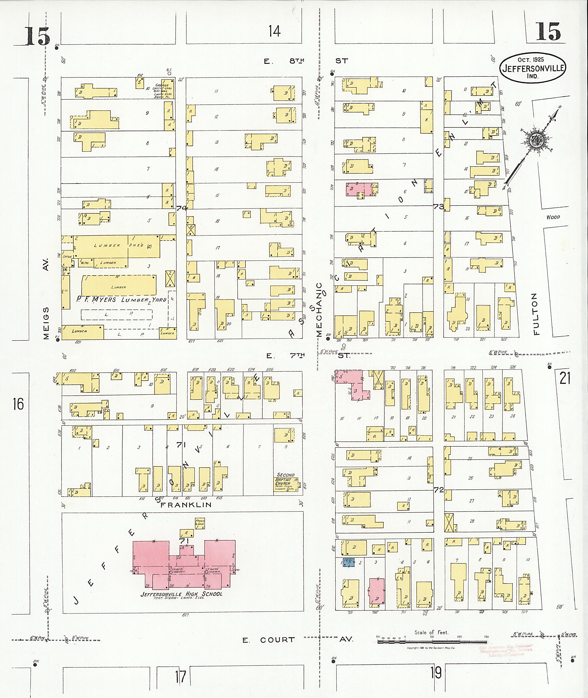 This old map of Speeds, Clark County, Indiana was created by Sanborn Map Company in 1925
