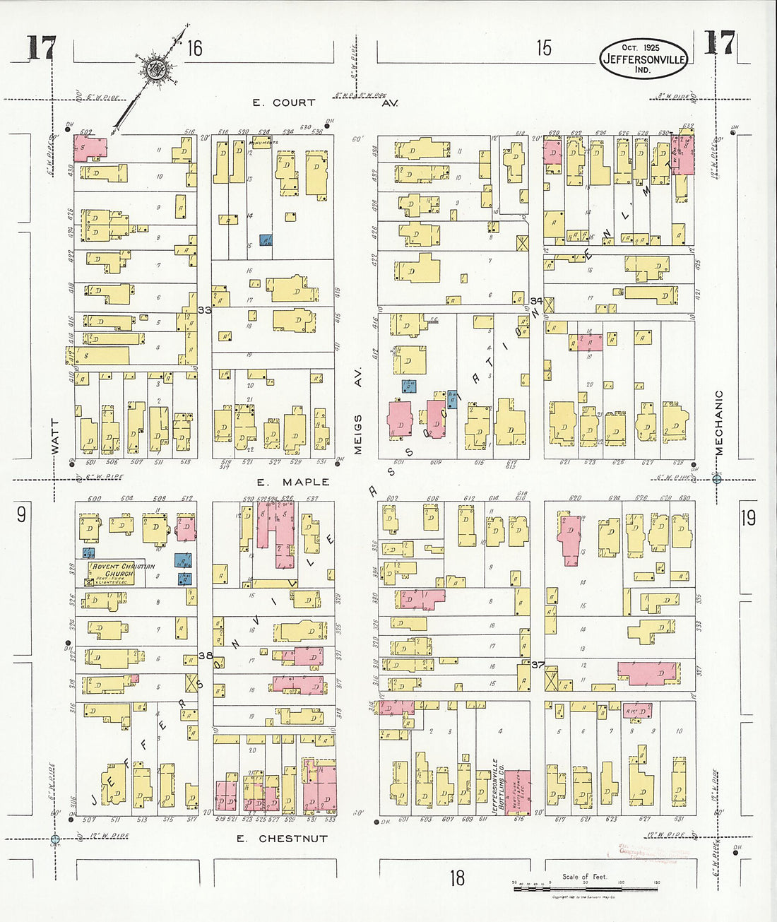 This old map of Speeds, Clark County, Indiana was created by Sanborn Map Company in 1925