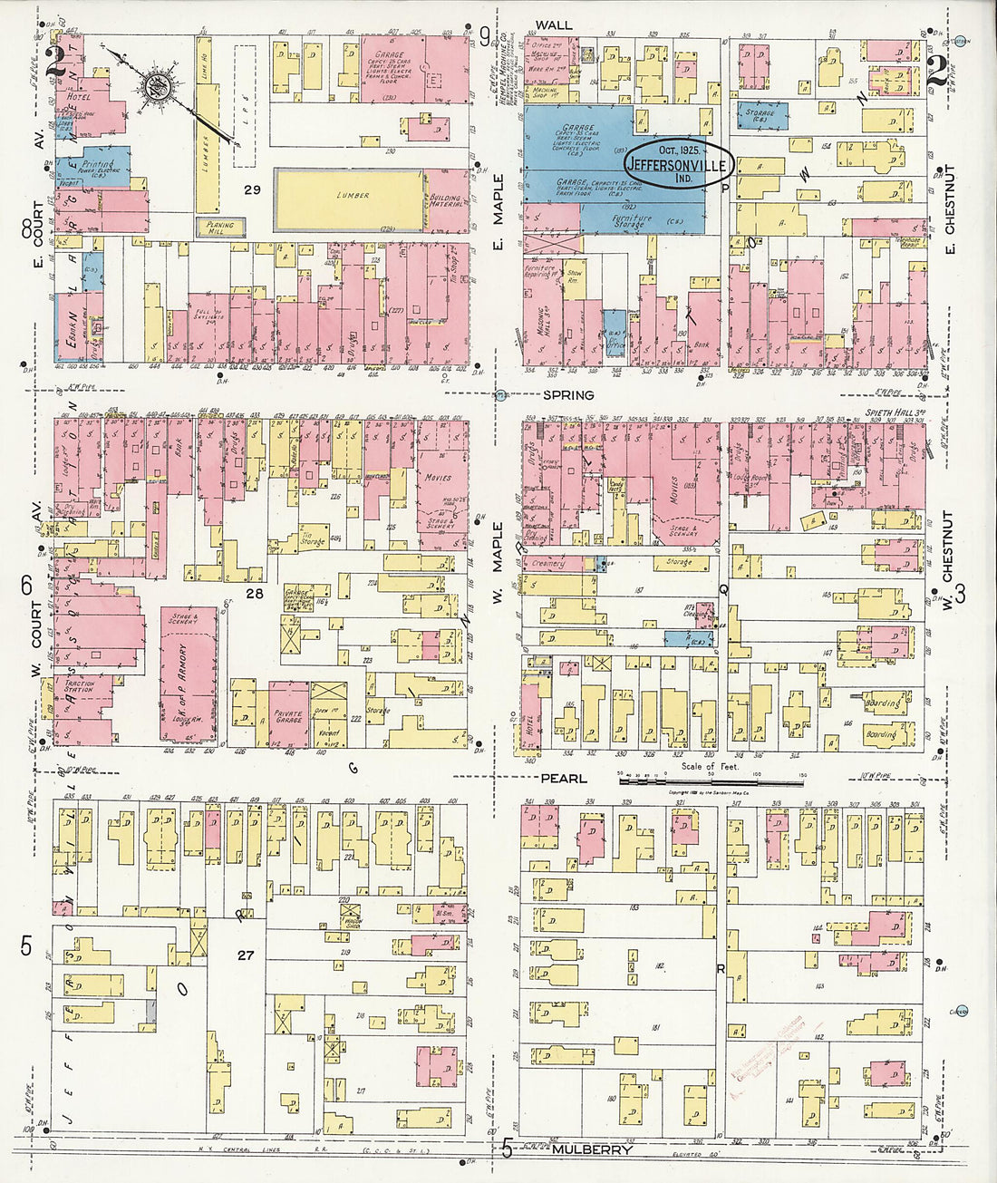 This old map of Speeds, Clark County, Indiana was created by Sanborn Map Company in 1925