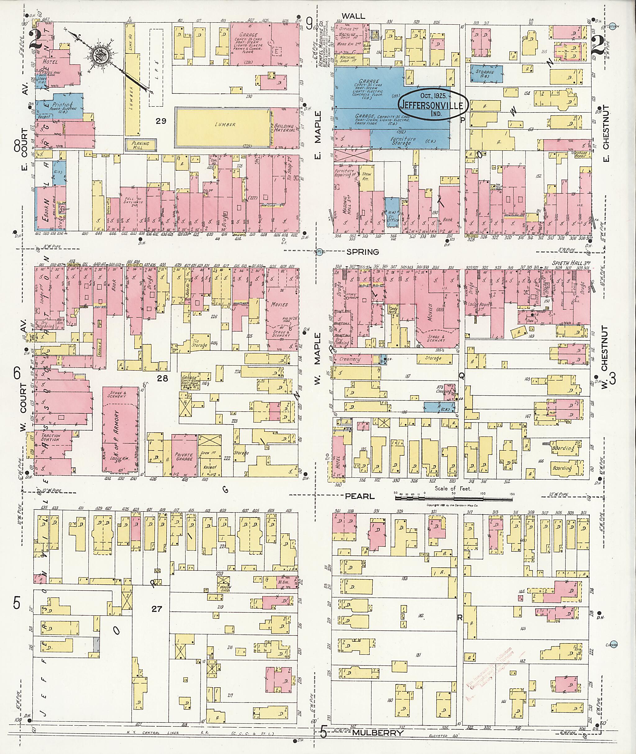 This old map of Speeds, Clark County, Indiana was created by Sanborn Map Company in 1925