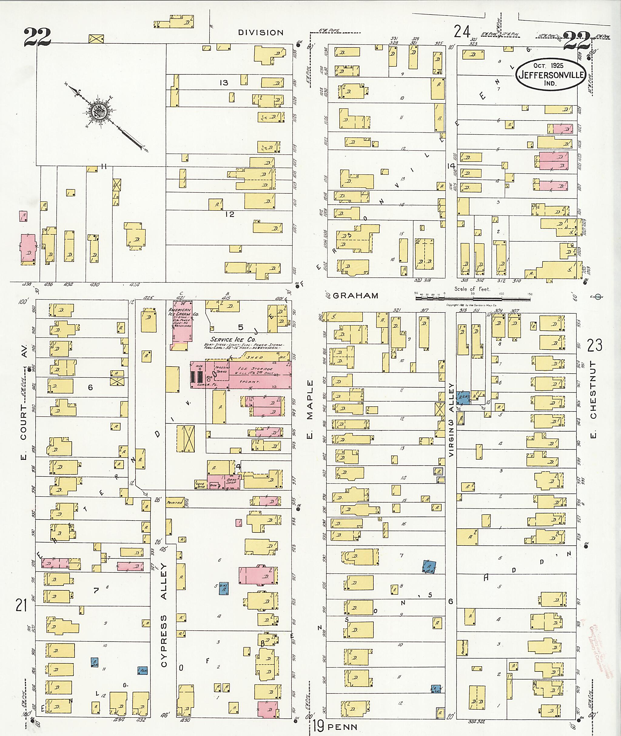 This old map of Speeds, Clark County, Indiana was created by Sanborn Map Company in 1925