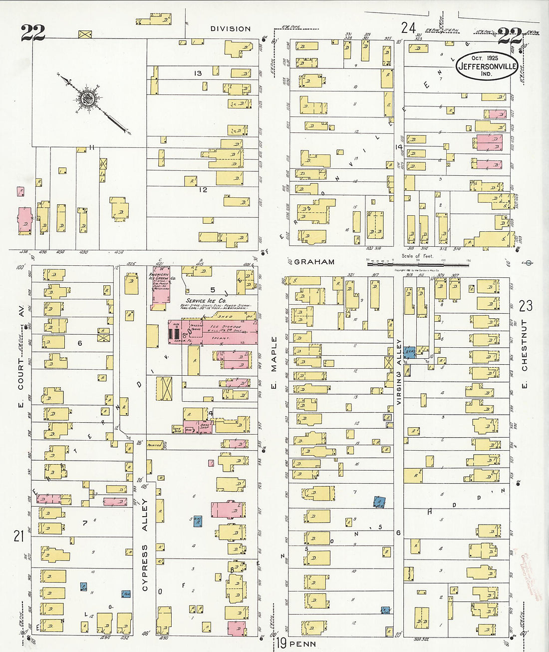 This old map of Speeds, Clark County, Indiana was created by Sanborn Map Company in 1925