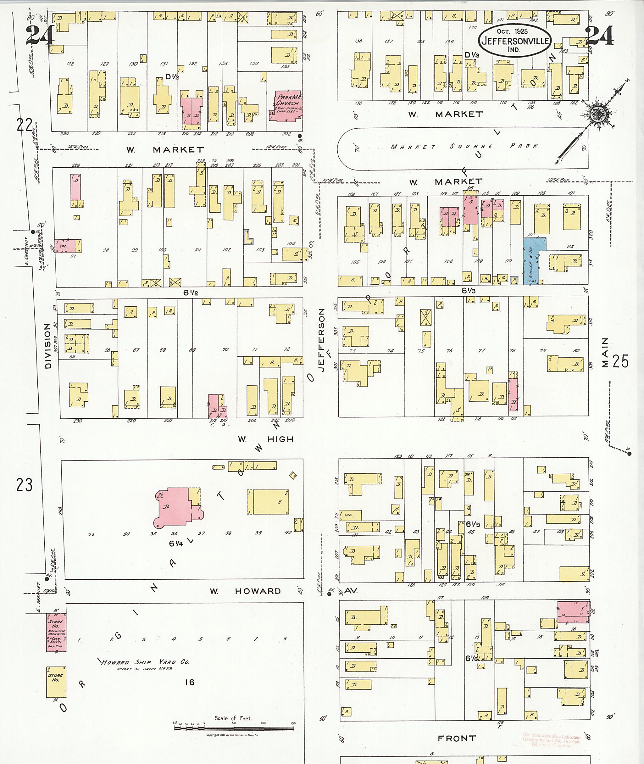 This old map of Speeds, Clark County, Indiana was created by Sanborn Map Company in 1925