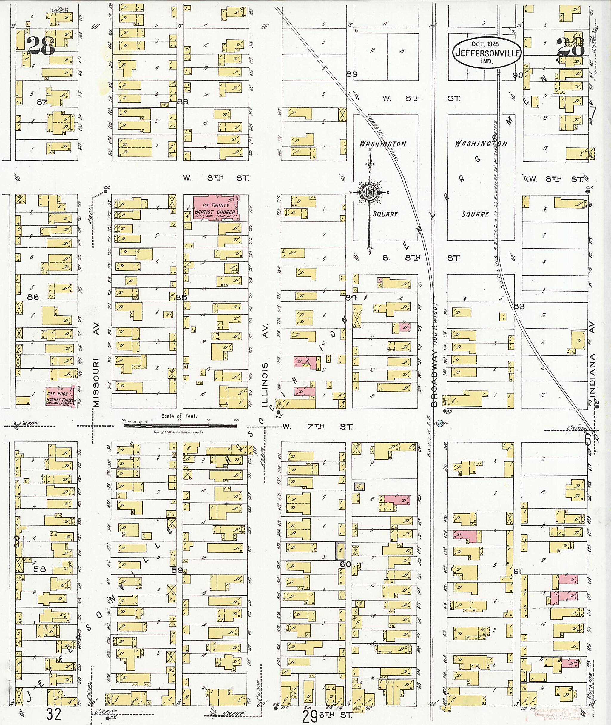 This old map of Speeds, Clark County, Indiana was created by Sanborn Map Company in 1925