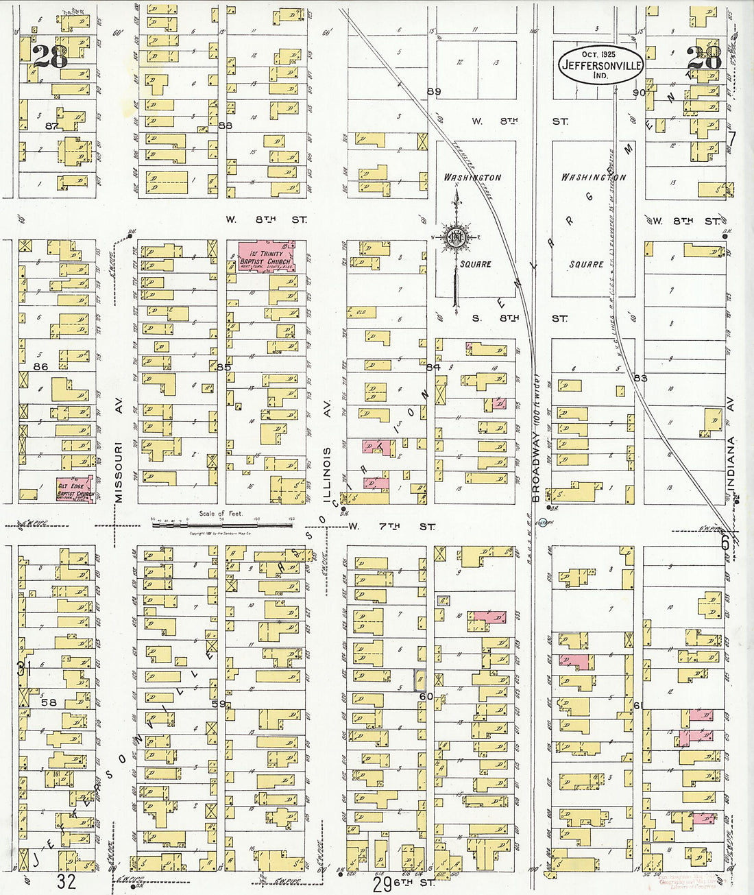 This old map of Speeds, Clark County, Indiana was created by Sanborn Map Company in 1925