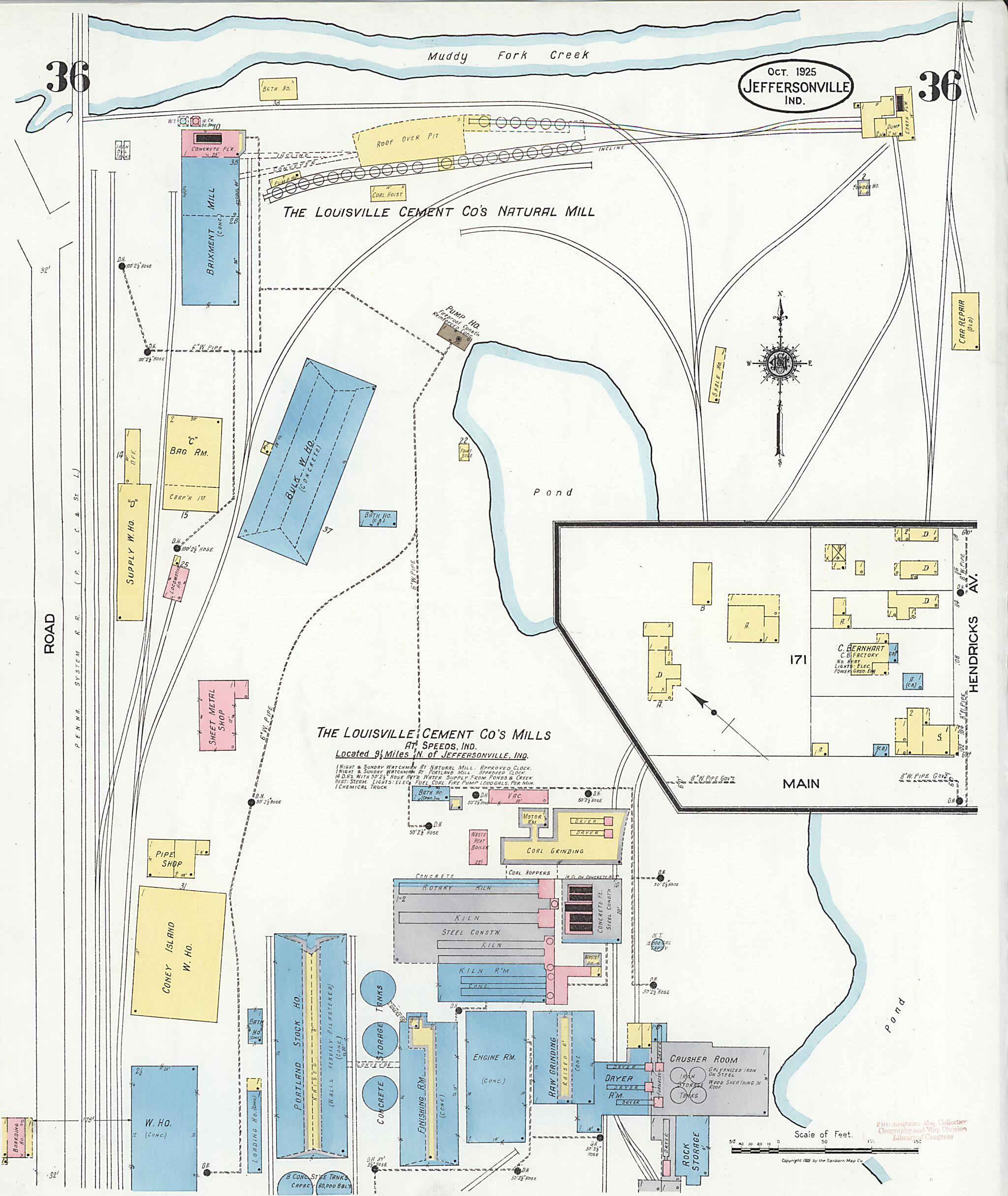 This old map of Speeds, Clark County, Indiana was created by Sanborn Map Company in 1925