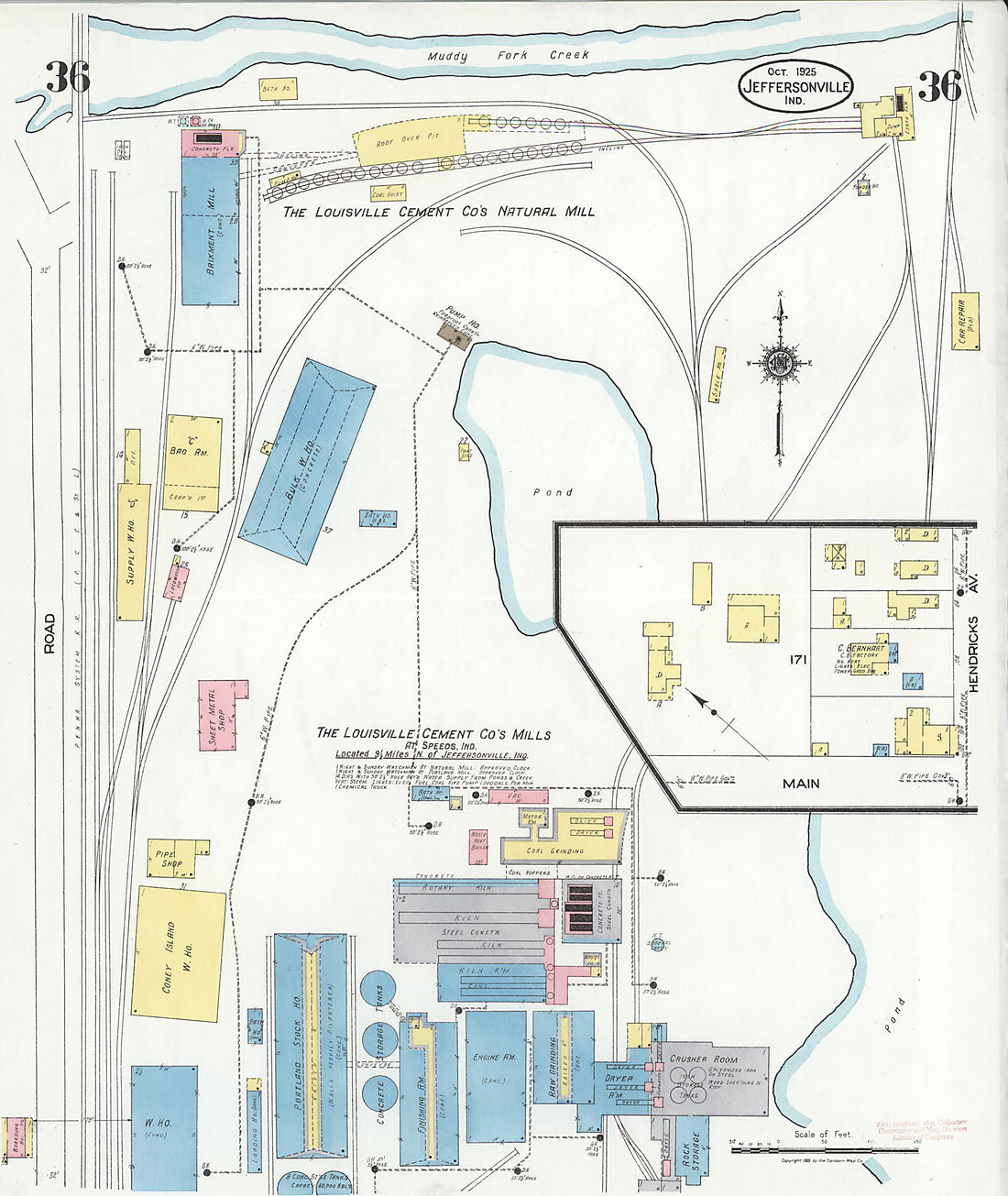 This old map of Speeds, Clark County, Indiana was created by Sanborn Map Company in 1925
