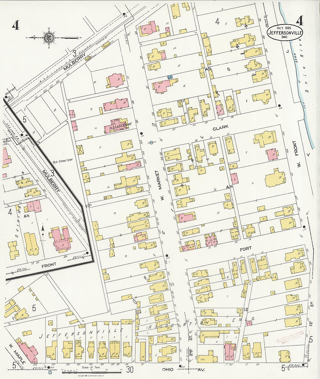 This old map of Speeds, Clark County, Indiana was created by Sanborn Map Company in 1925