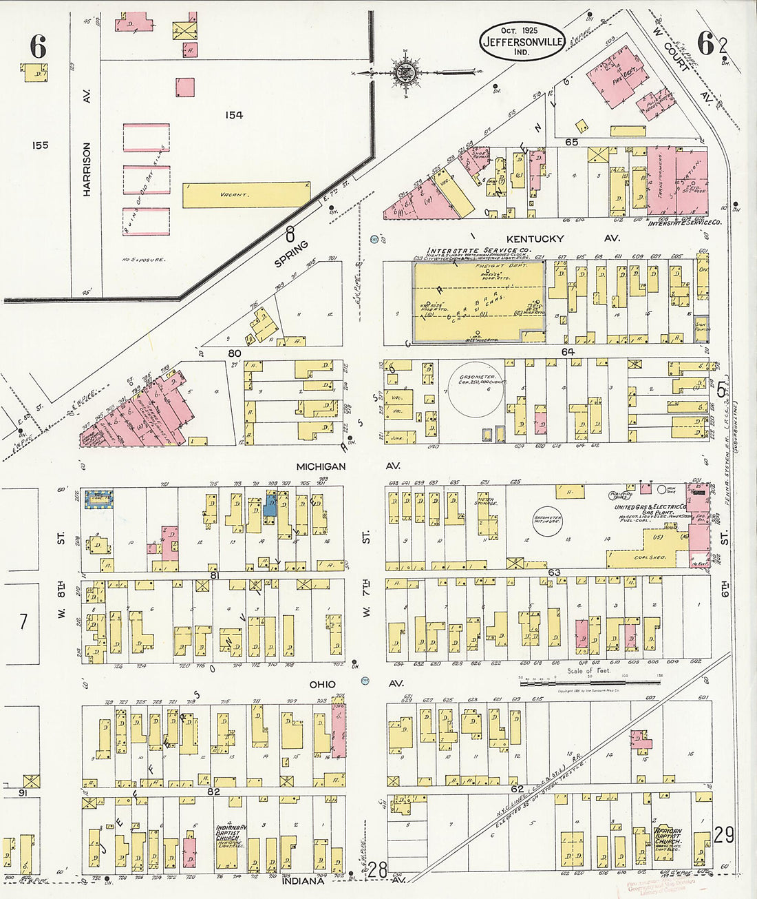 This old map of Speeds, Clark County, Indiana was created by Sanborn Map Company in 1925