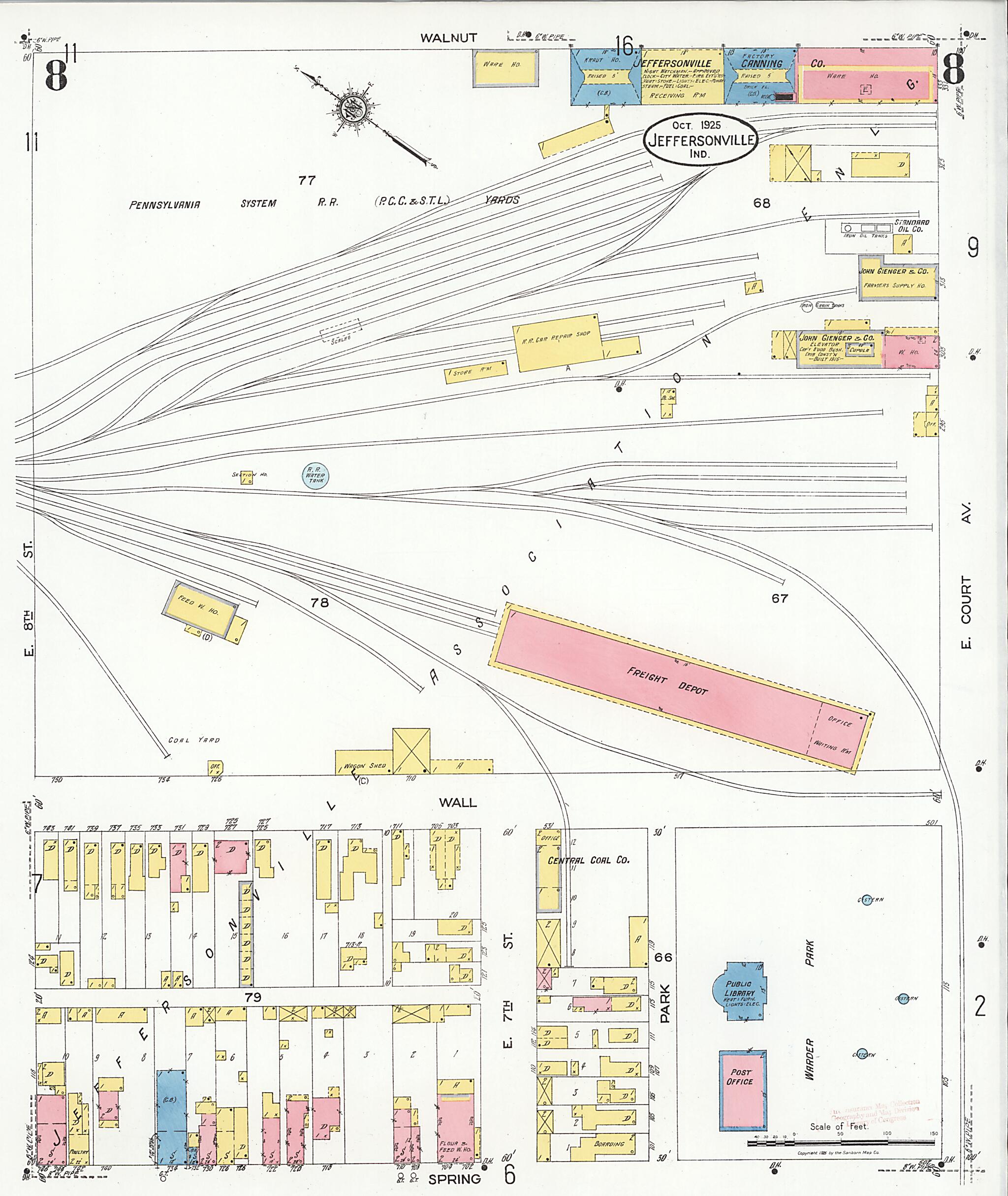 This old map of Speeds, Clark County, Indiana was created by Sanborn Map Company in 1925