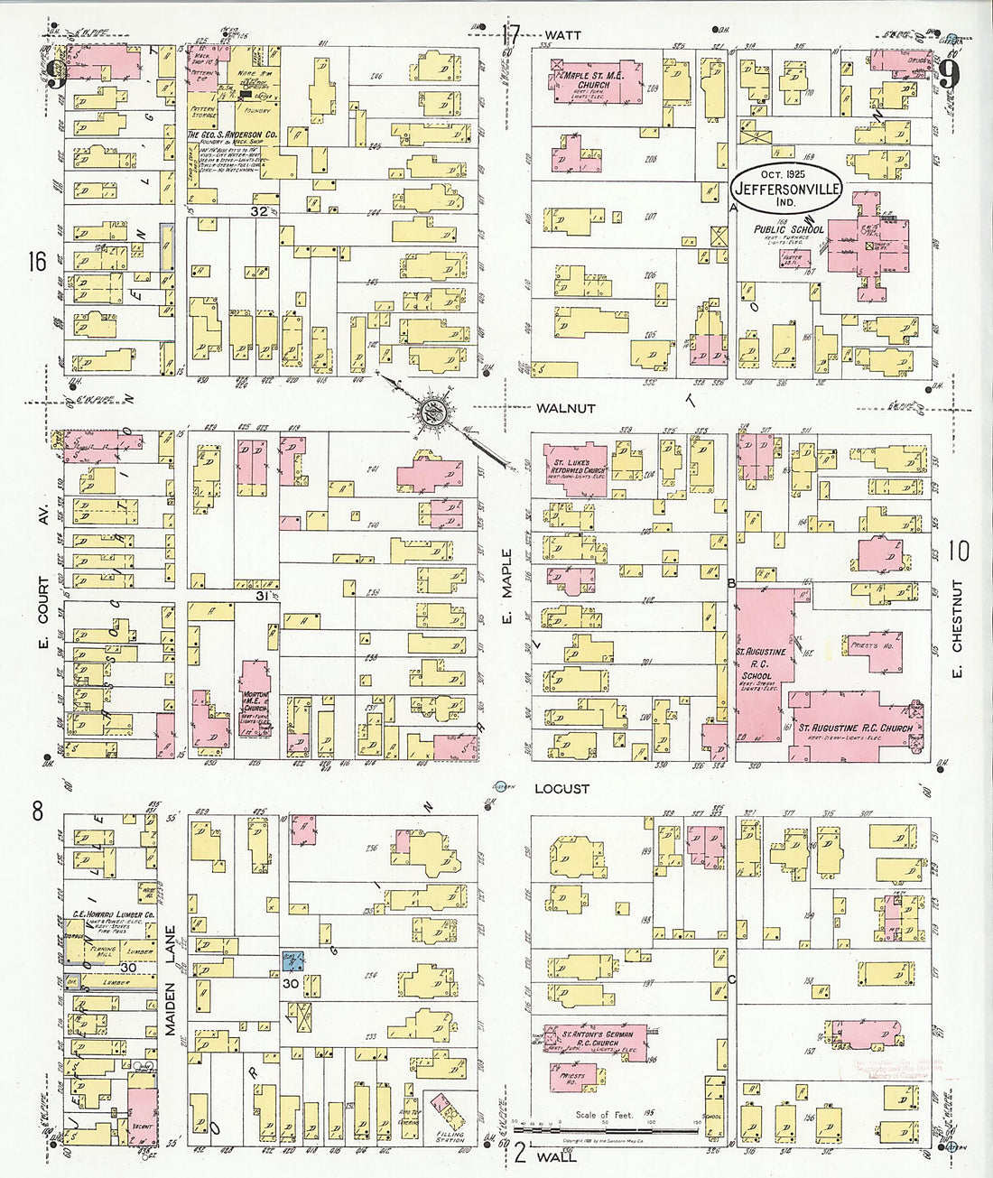 This old map of Speeds, Clark County, Indiana was created by Sanborn Map Company in 1925