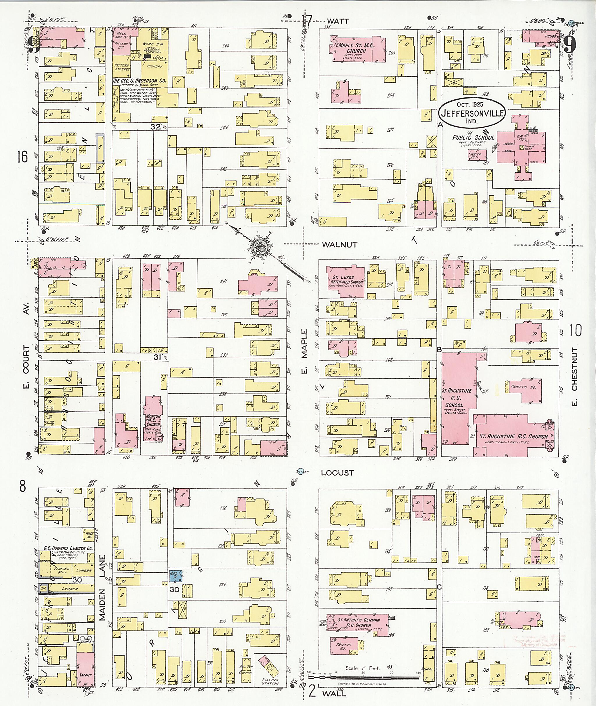 This old map of Speeds, Clark County, Indiana was created by Sanborn Map Company in 1925