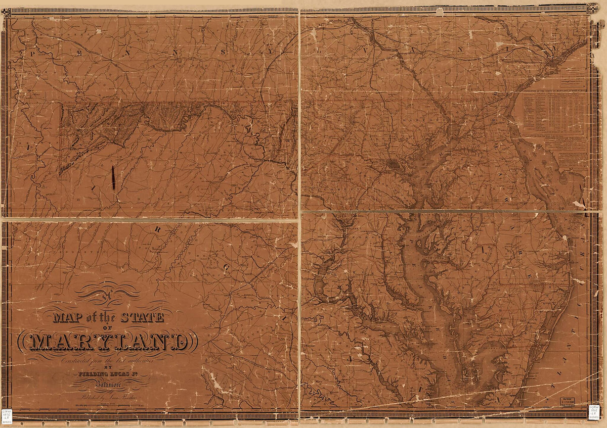 A Map of the State of Maryland 1852 by Relic Map Company