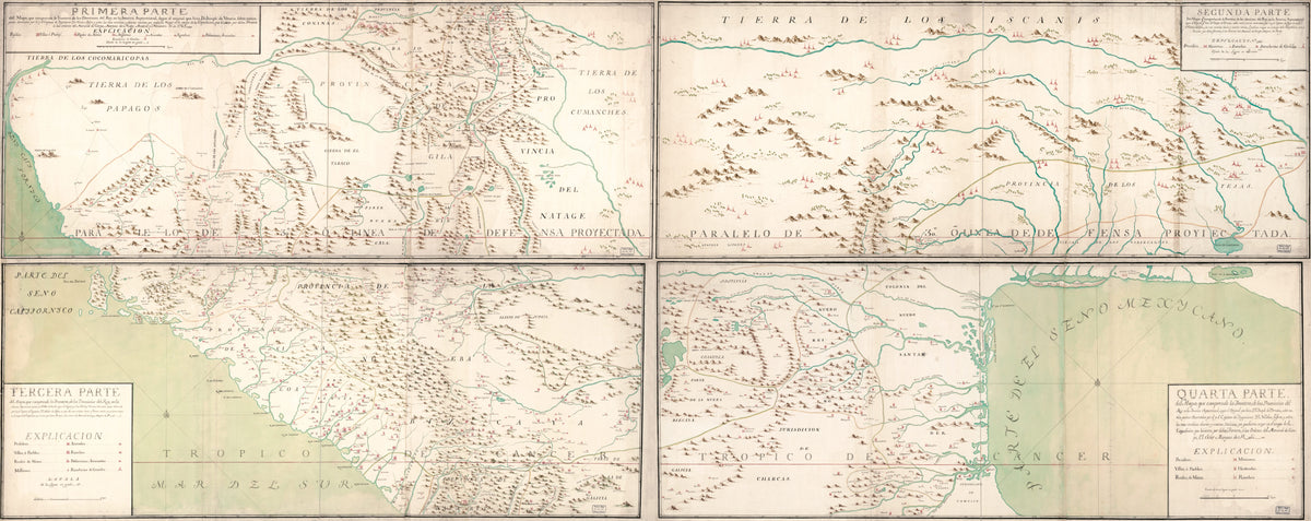 Mapa, Que Comprende La Frontera, De Los Dominios Del Rey, En La America Septentrional in 1769 by Relic Map Company