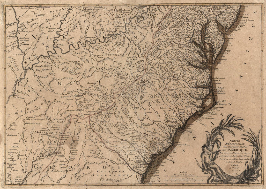 This old map of Partie Méridionale Des Possessions Angloise sic En Amérique : Pour Servir D&