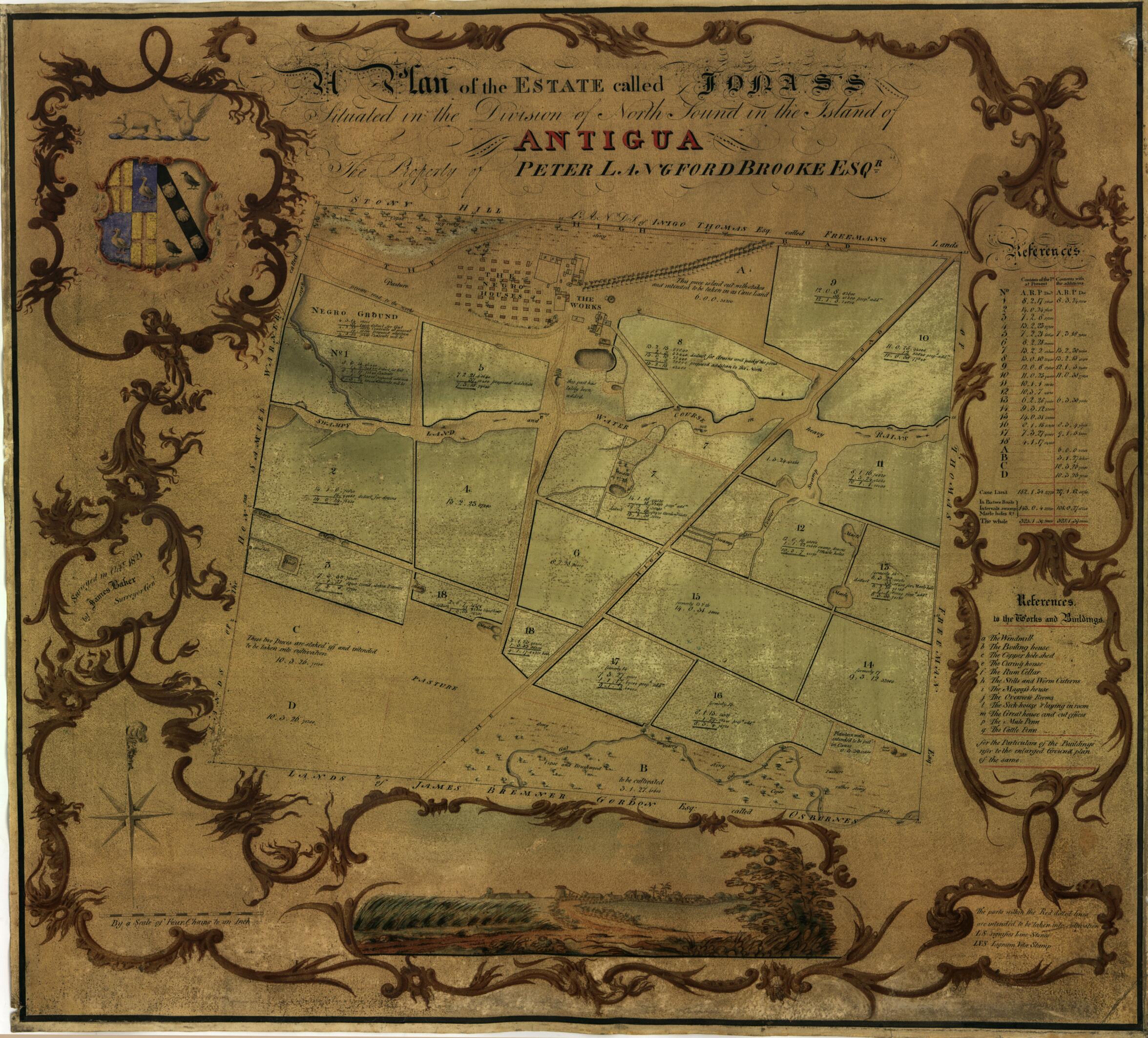 This old map of A Plan of the Estate Called Jonas&