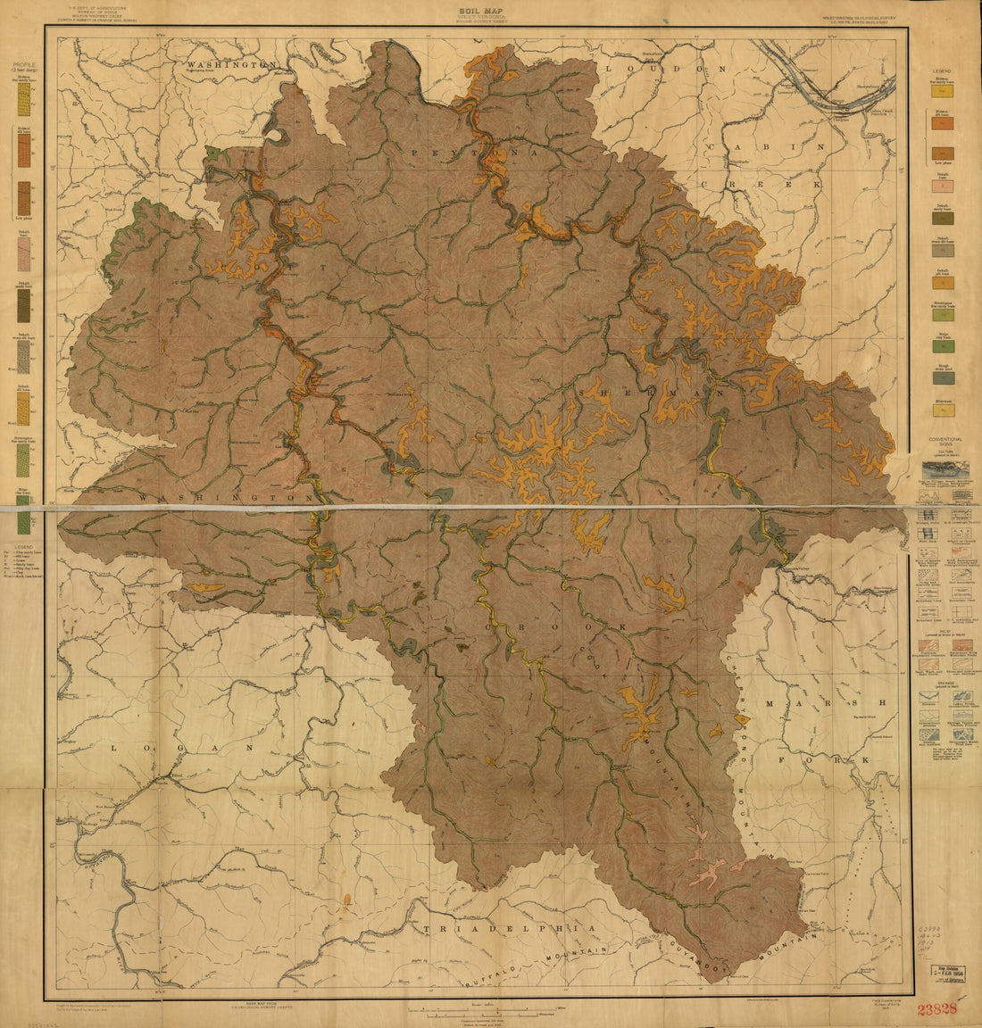 This old map of Soil Map : West Virginia, Boone County Sheet from 1913 was created by West Virginia Geological and Economic Survey in 1913