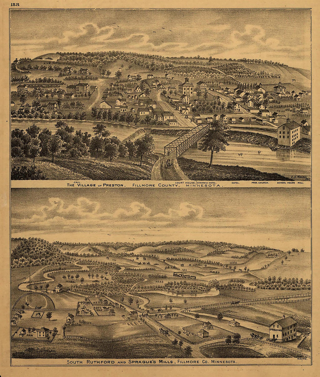 This old map of An Illustrated Historical Atlas of the State of Minnesota from 1874 was created by Alfred Theodore Andreas in 1874