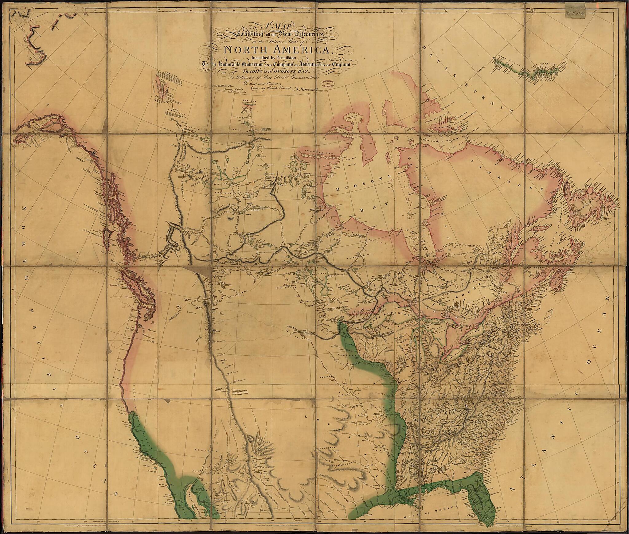 This old map of A Map Exhibiting All the New Discoveries In the Interior Parts of North America from 1802 was created by Aaron Arrowsmith, J. Puke in 1802