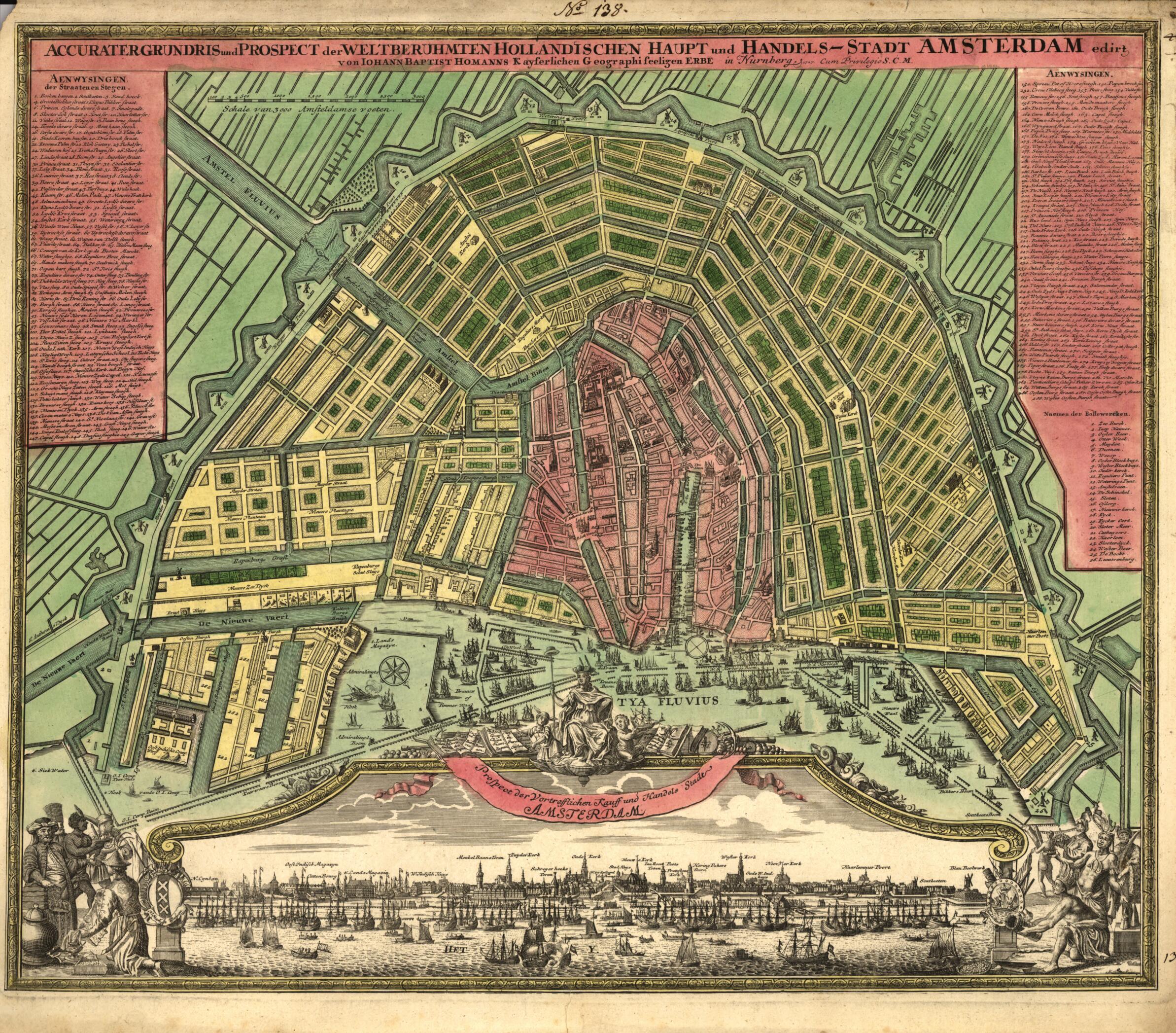 This old map of Stadt Amsterdam from 1727 was created by Homann Erben (Firm) in 1727